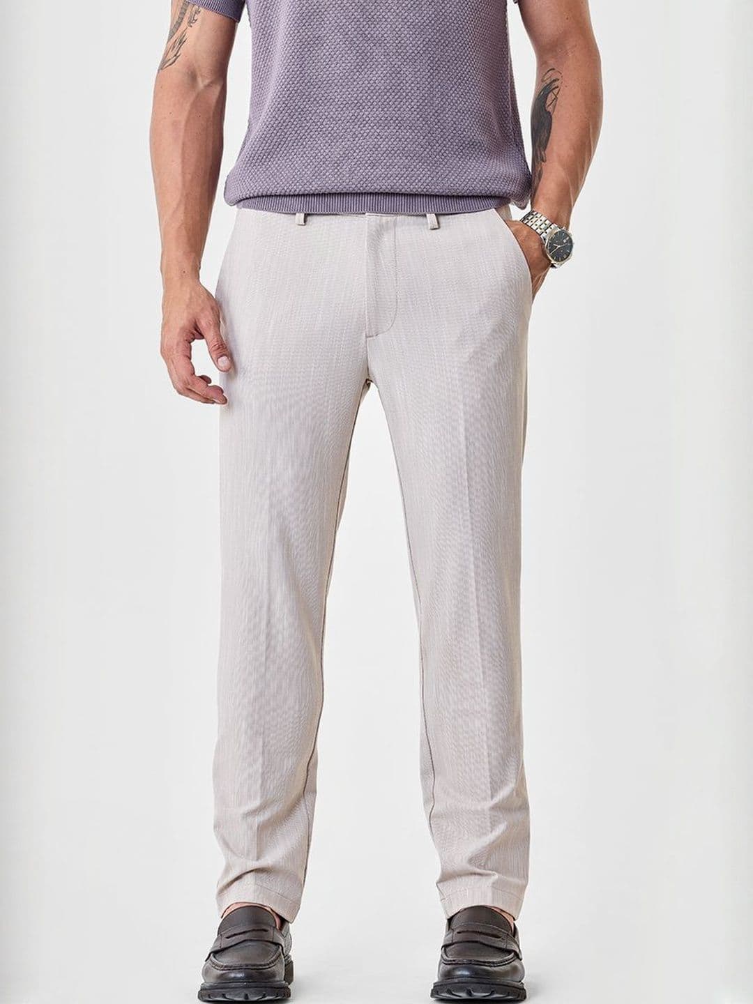 Snitch Men Slim Fit Mid-Rise Formal Trousers - view 1