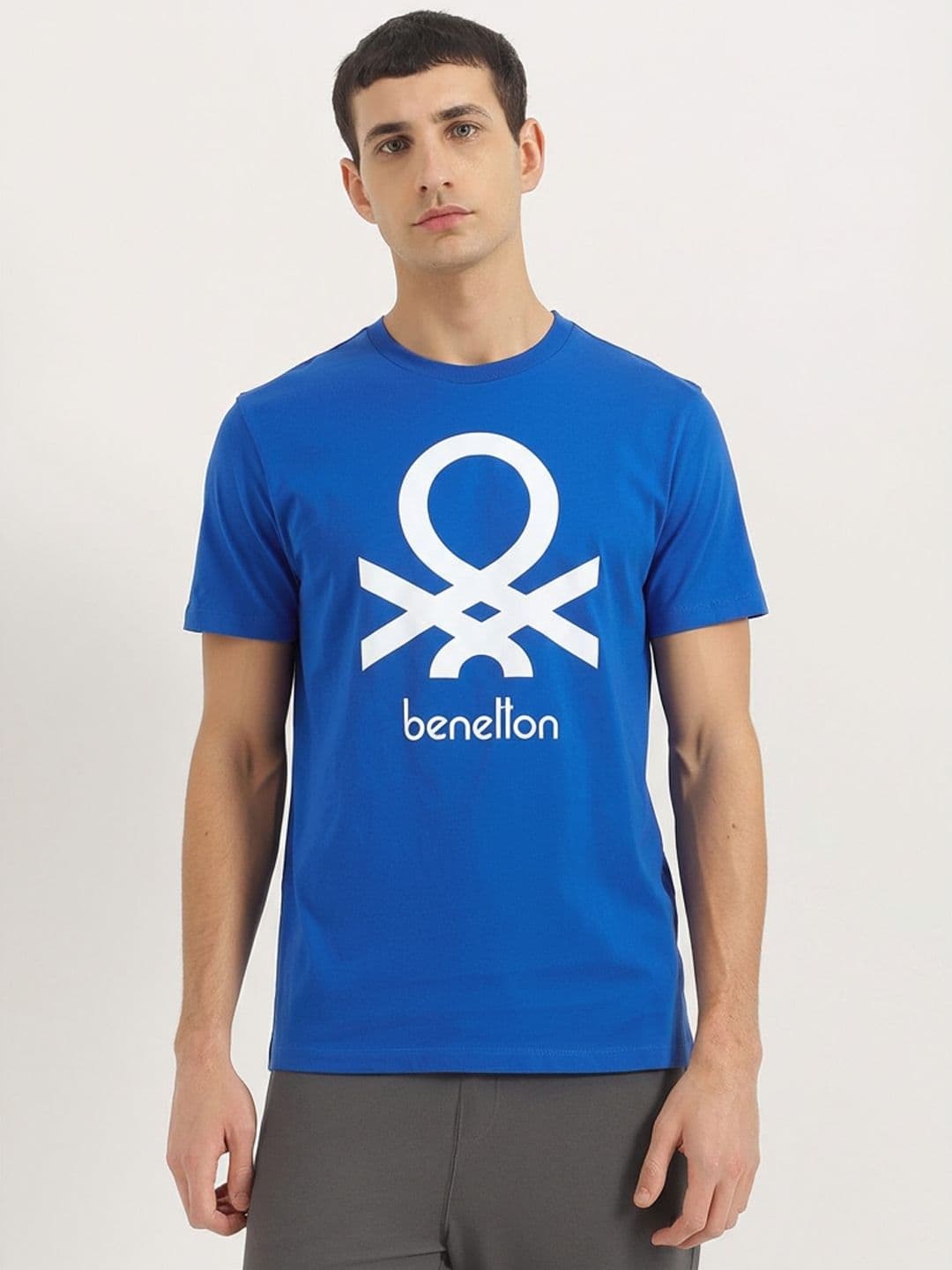 United Colors of Benetton Brand Logo Printed Round Neck T-shirt - view 1