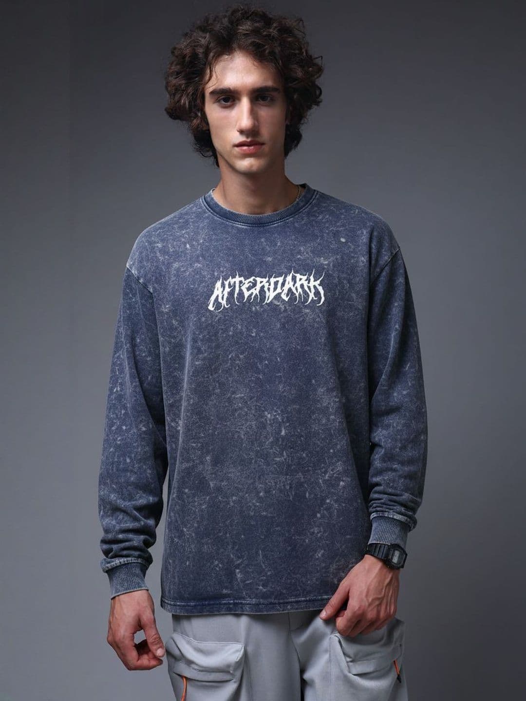 MADSTO Oversized Graphic Printed Round Neck Cotton T-Shirt - view 1