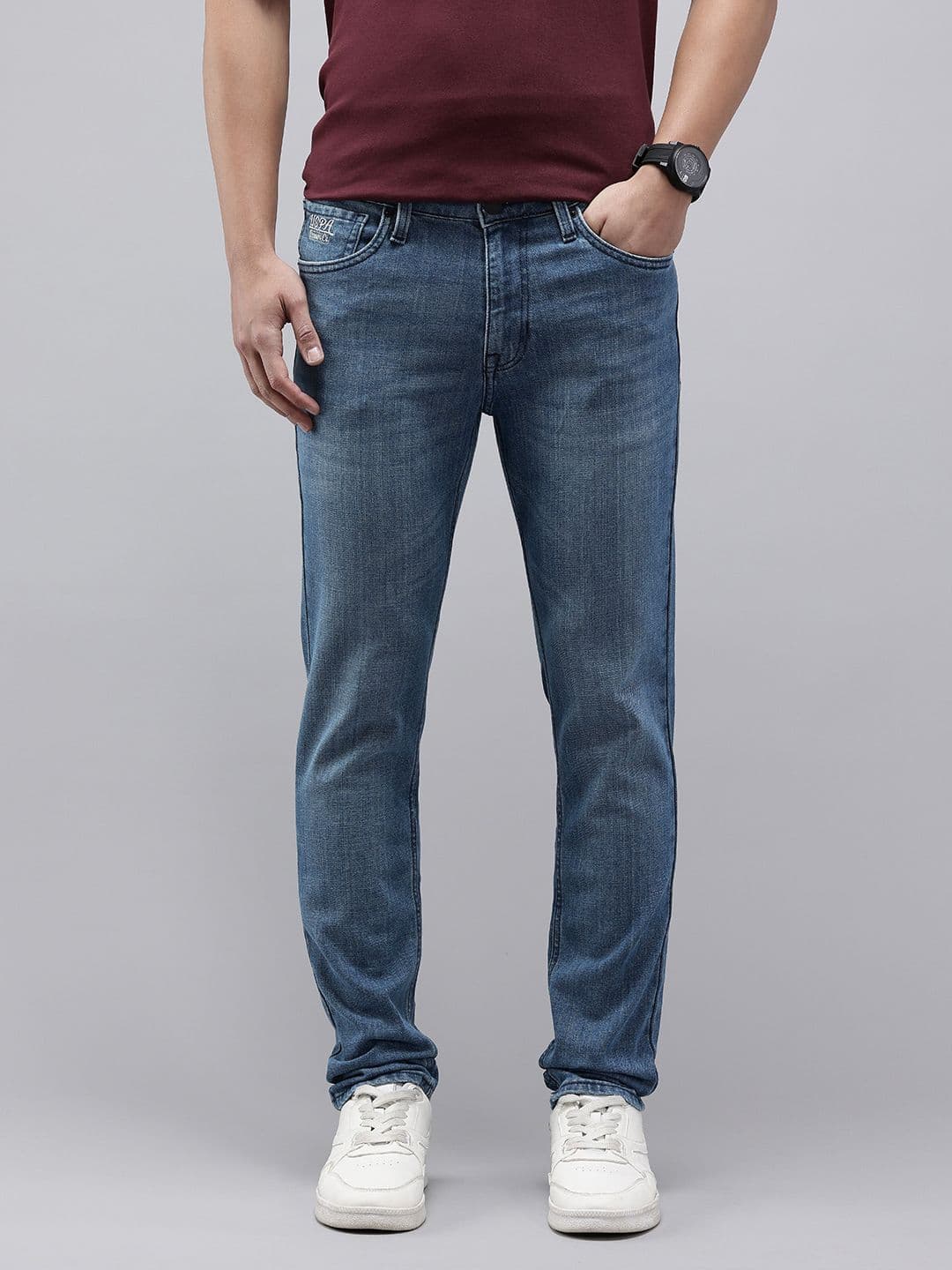 U.S. Polo Assn. Denim Co. Men Brandon Slim Tapered Light Fade Stretchable Jeans - view 1