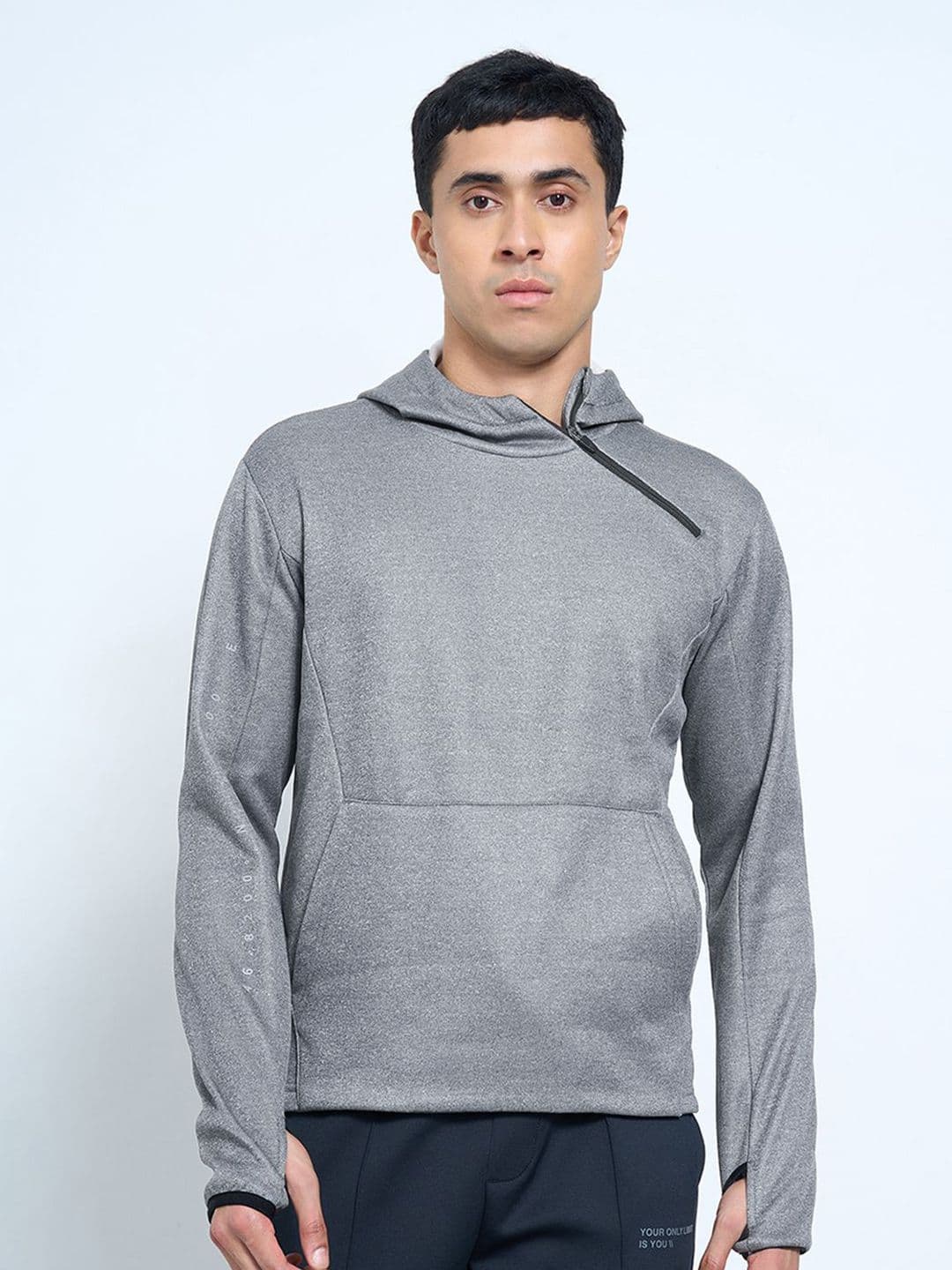 Ajile by Pantaloons Men Solid Hooded Sweatshirt - view 1