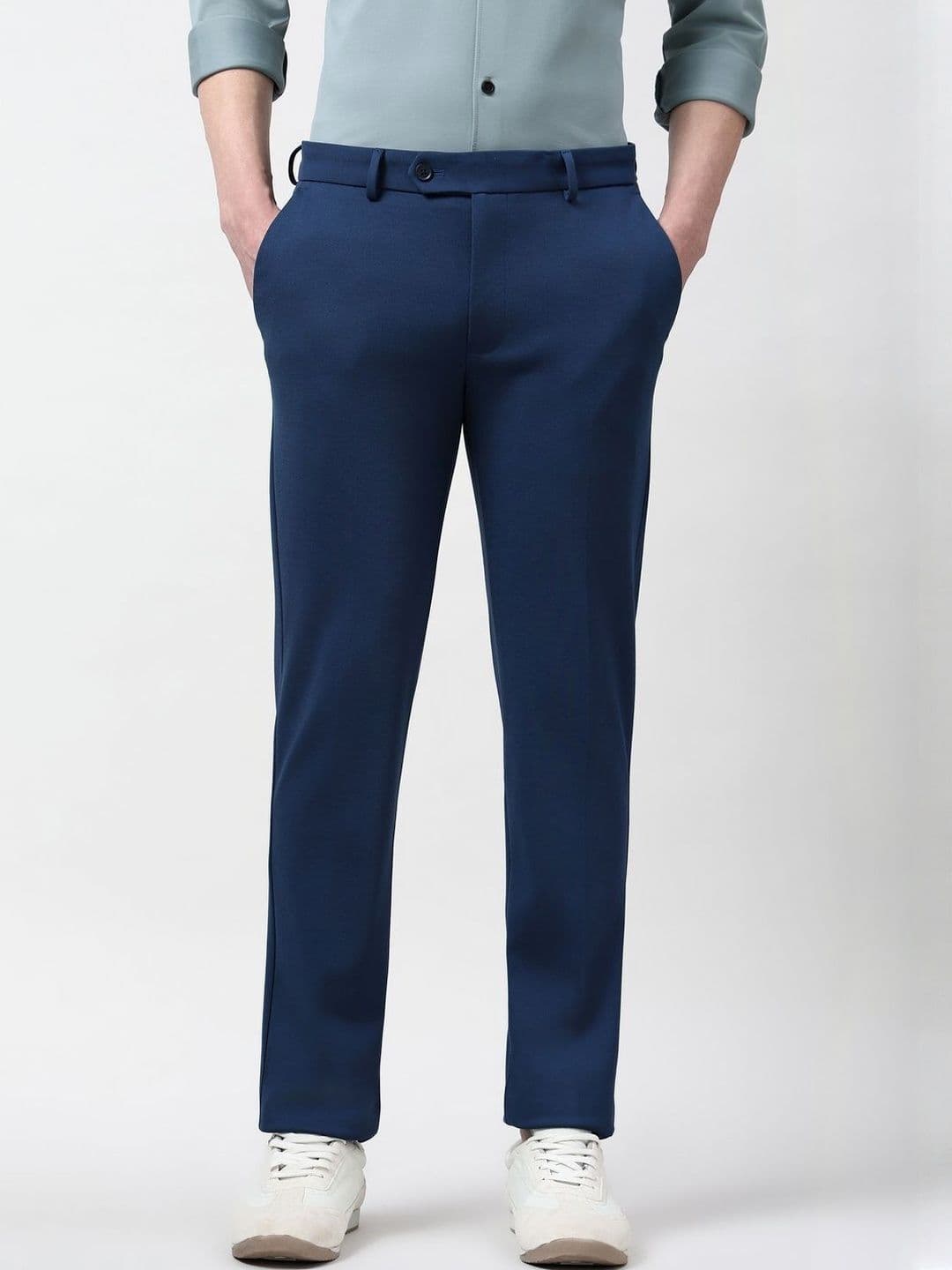 Peter England Men Solid Slim Fit Trousers - view 1