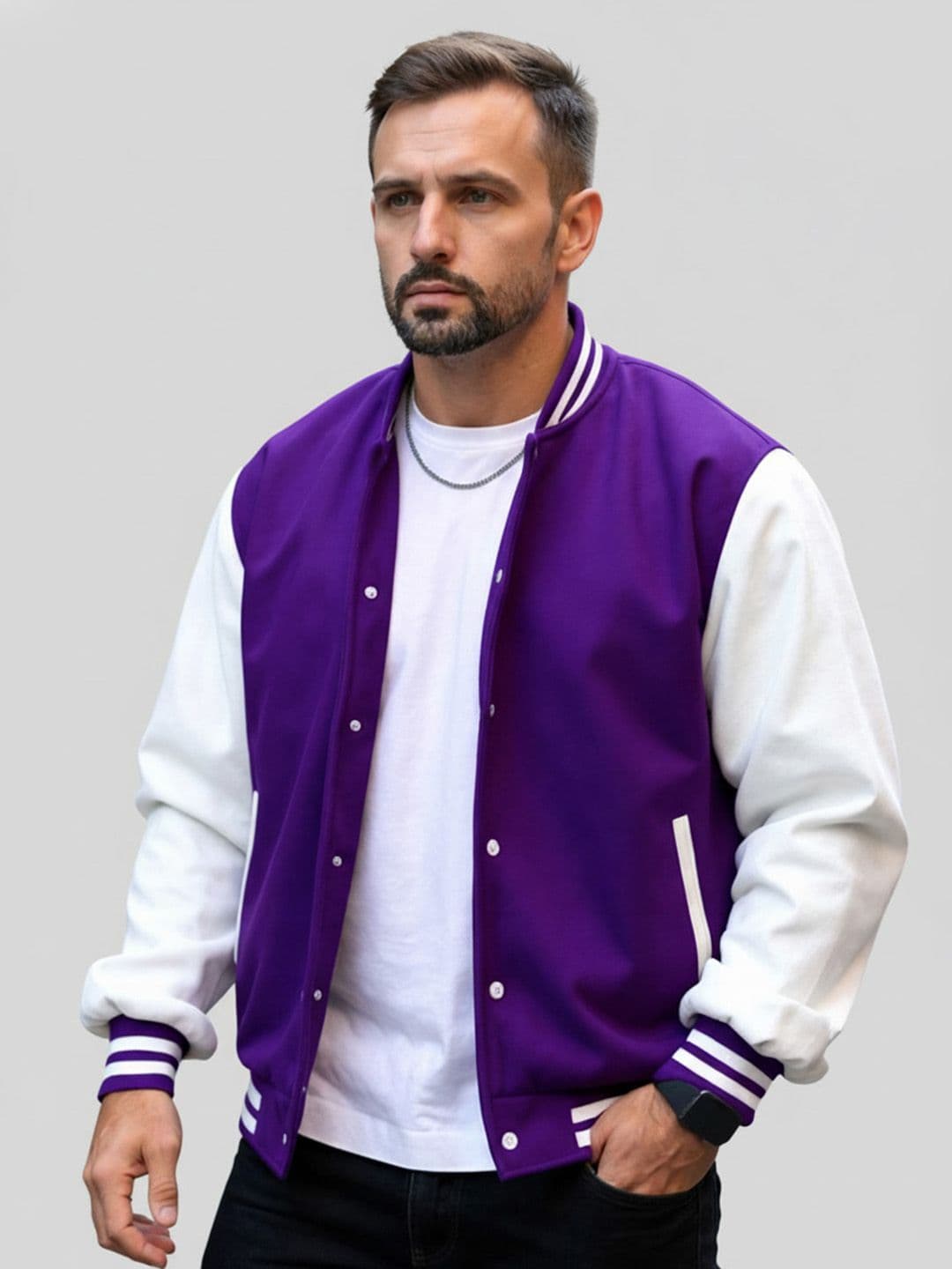 Mast & Harbour Men Collarless Colourblocked Bomber Jacket - view 1