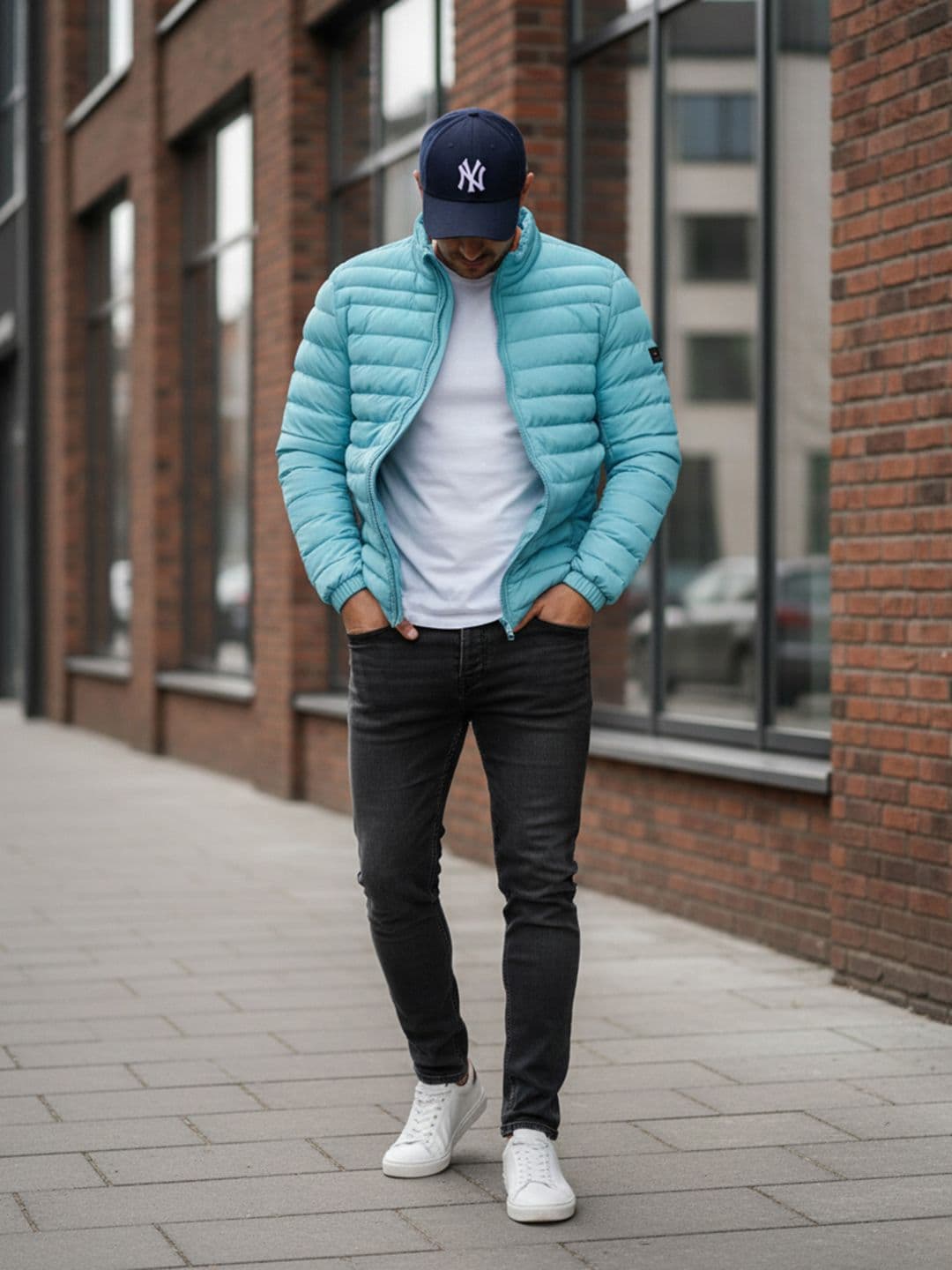 Mast & Harbour Men Mock Collar Solid Puffer Jacket - view 1