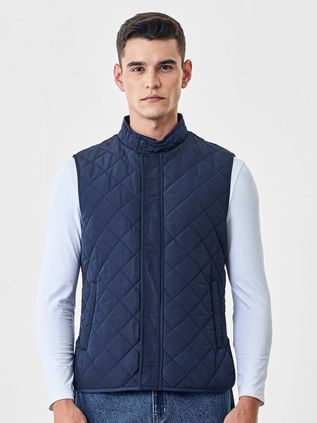 Snitch Men Mock Collar Sleeveless Insulator Quilted Jacket - view 1