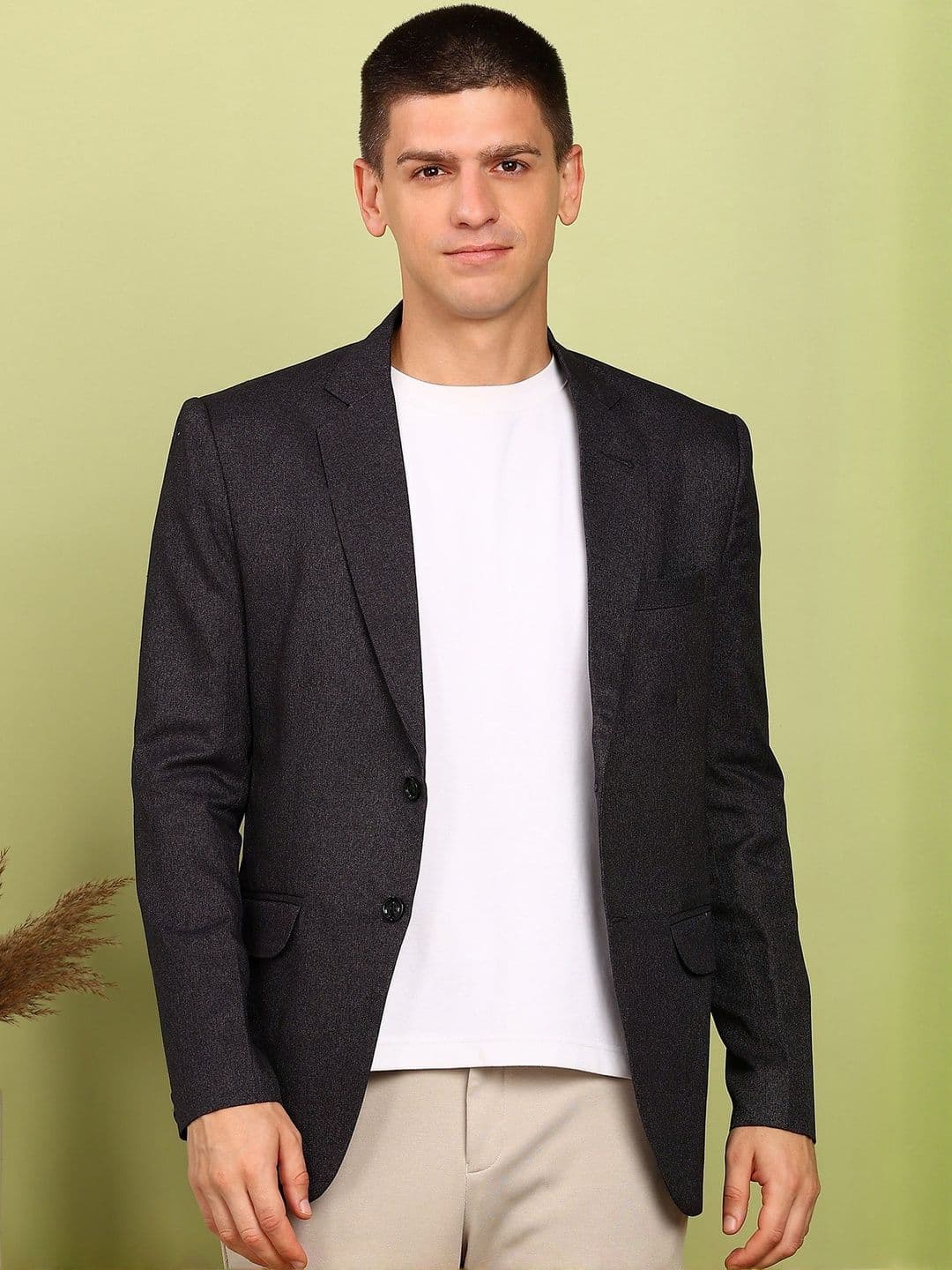 FUBAR Slim Fit Notched Lapel Collar Single Breasted Blazer - view 1