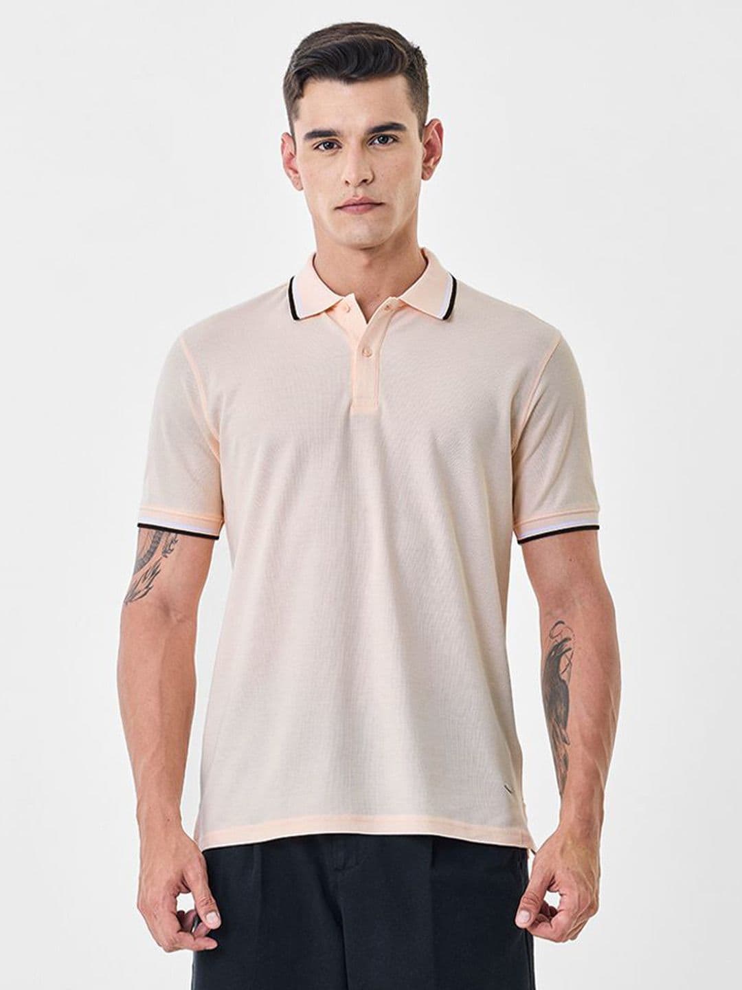 Snitch Men Solid Polo Collar Pure Cotton T-shirt - view 1