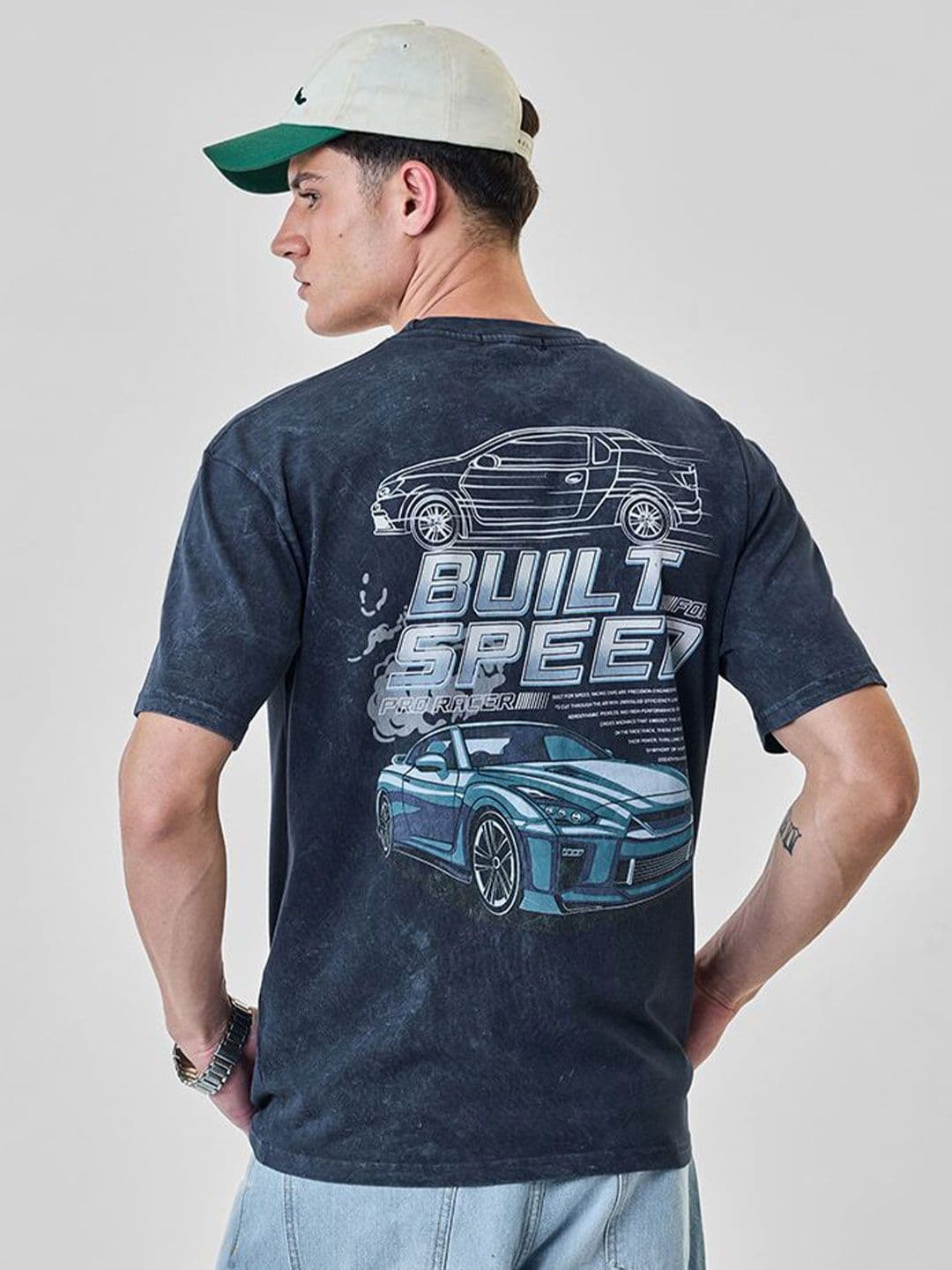 Snitch Men Printed Drop-Shoulder Sleeves T-shirt - view 1