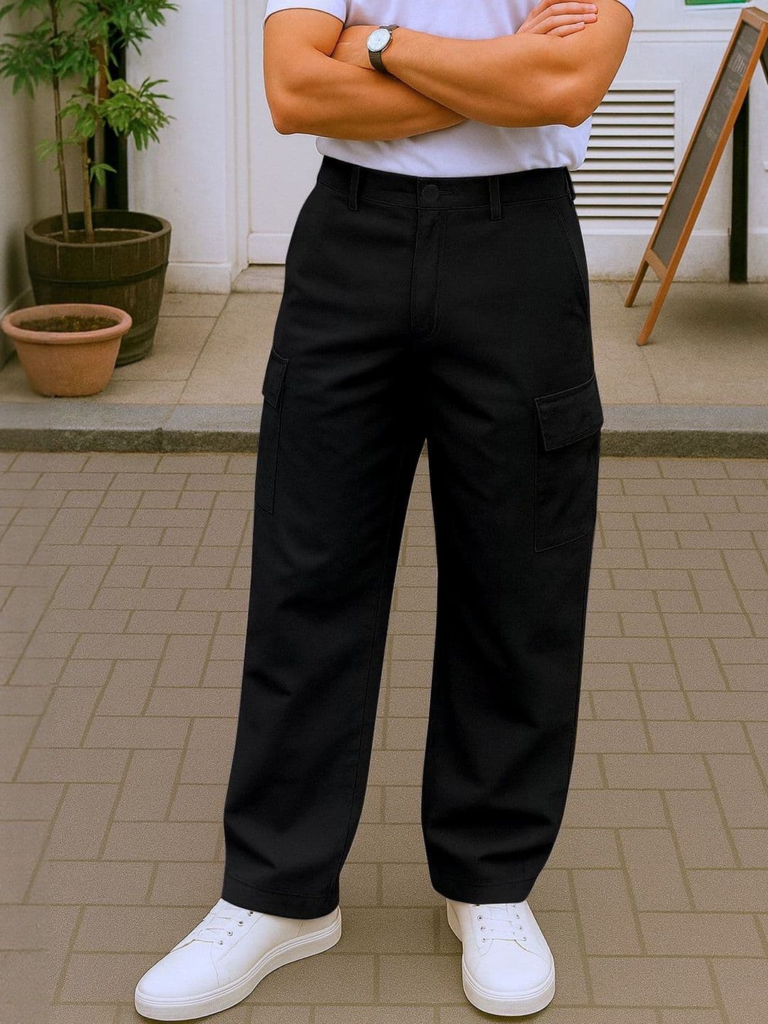Moda Rapido Men Regular Fit Mid-Rise Versatile Everyday Wear Multi-Pockets Cargo Jeans - view 1