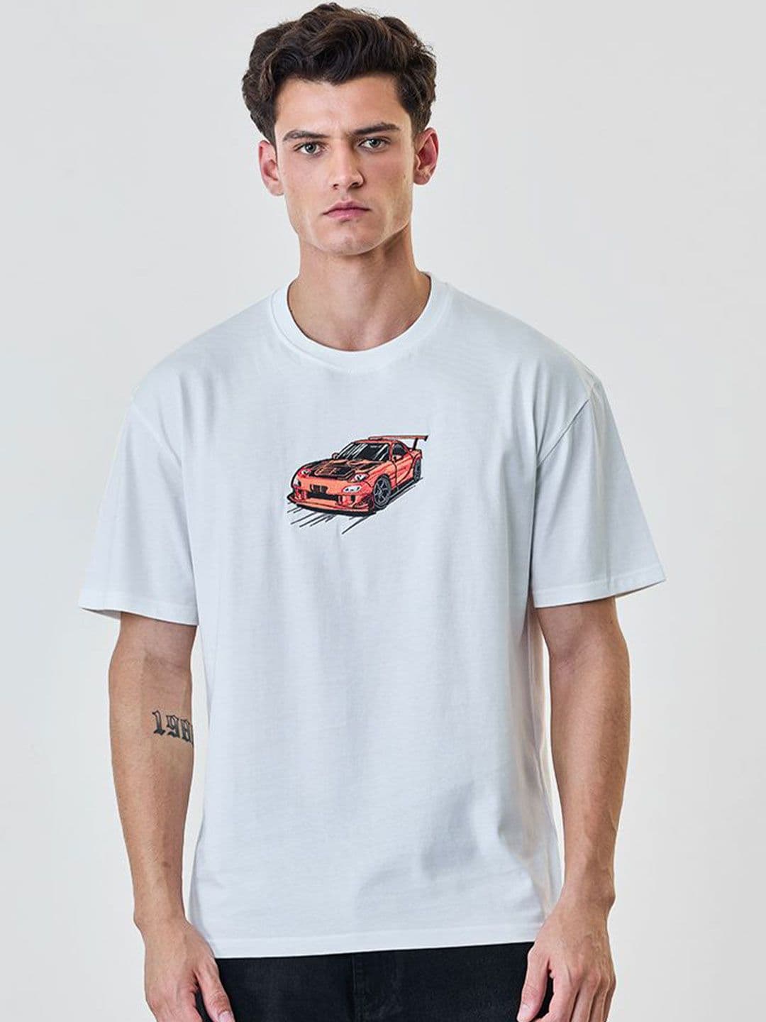 Snitch Men Printed Drop-Shoulder Sleeves T-shirt - view 1