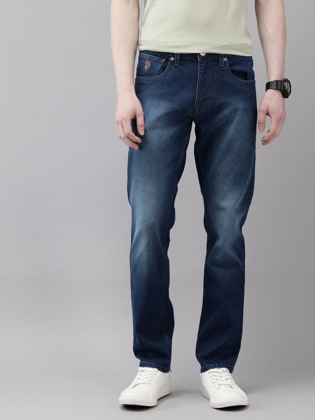 U.S. Polo Assn. Denim Co. Men Brandon Slim Tapered Fit Heavy Fade Stretchable Jeans - view 1