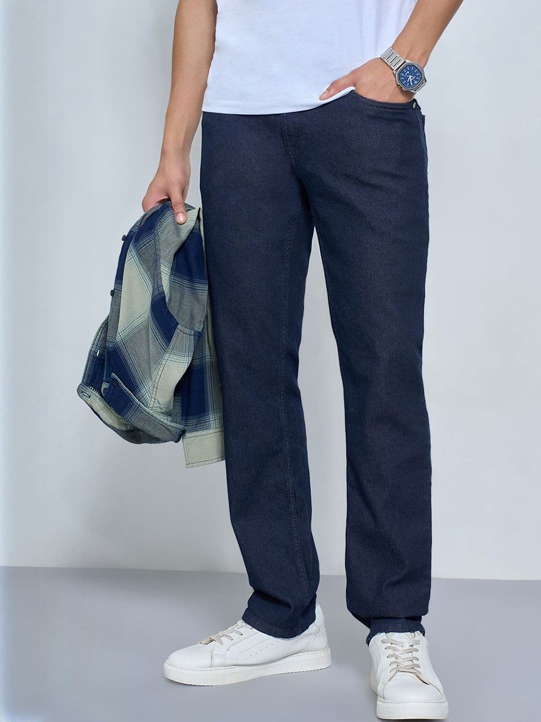 SF JEANS by Pantaloons Men Straight Fit Mid-Rise Cotton Stretchable Jeans - view 1