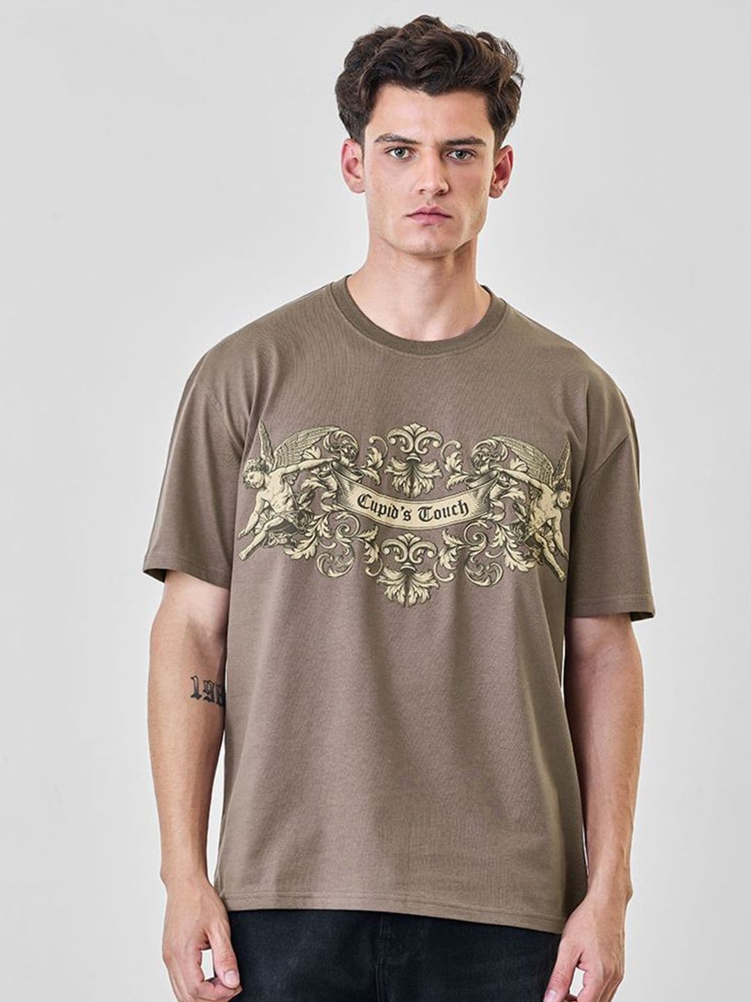 Snitch Men Printed Drop-Shoulder Sleeves T-shirt - view 1