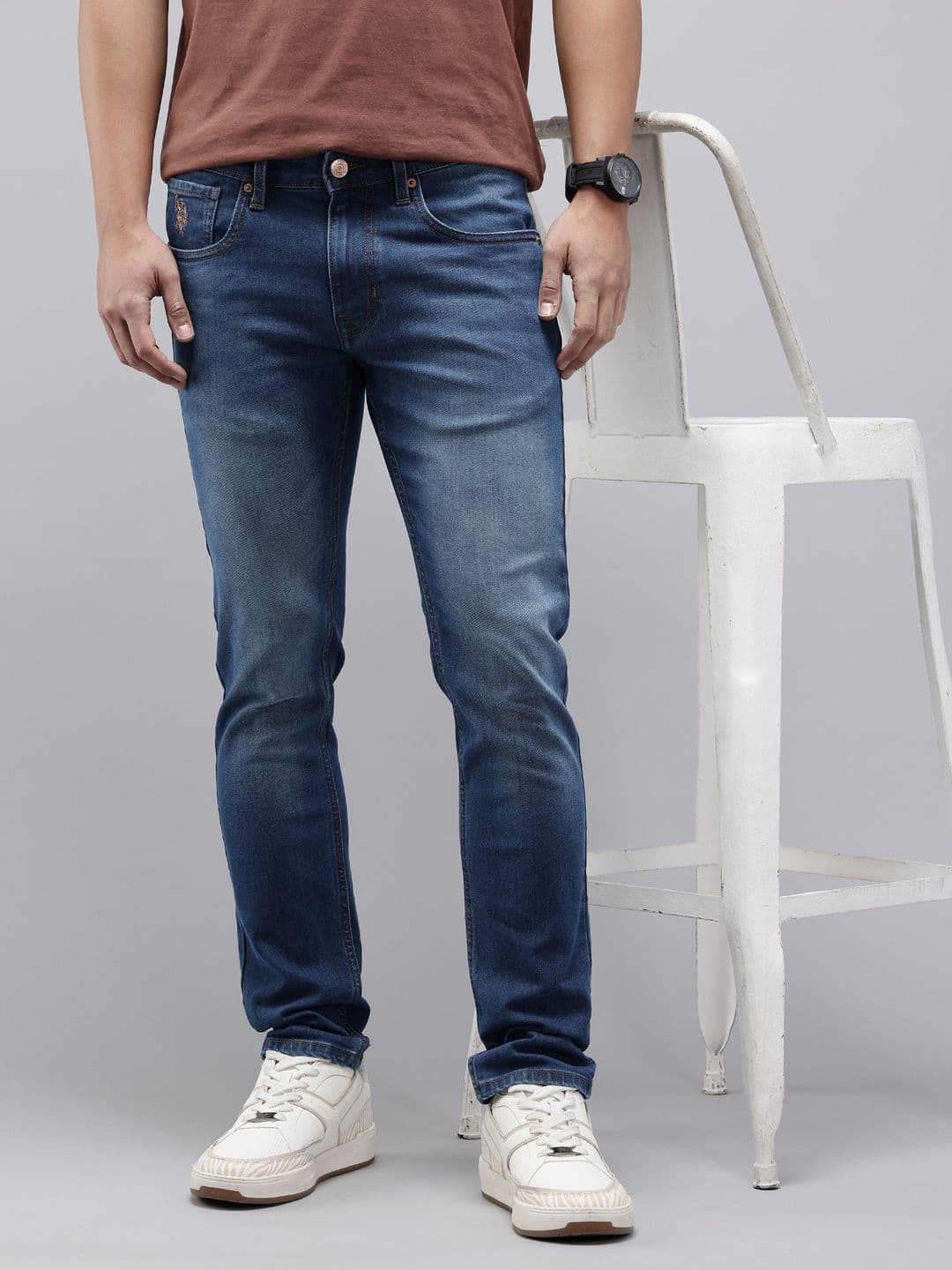 U.S. Polo Assn. Denim Co. Men Brandon Slim Tapered Fit Light Fade Stretchable Jeans - view 1
