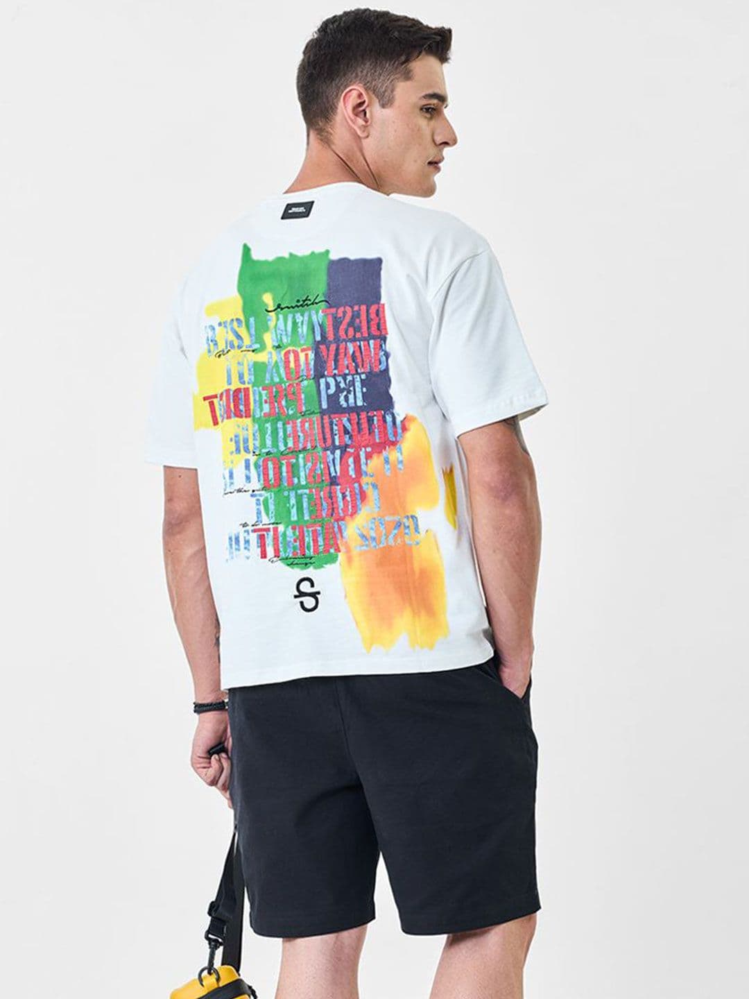 Snitch Men Printed Drop-Shoulder Sleeves T-shirt - view 1