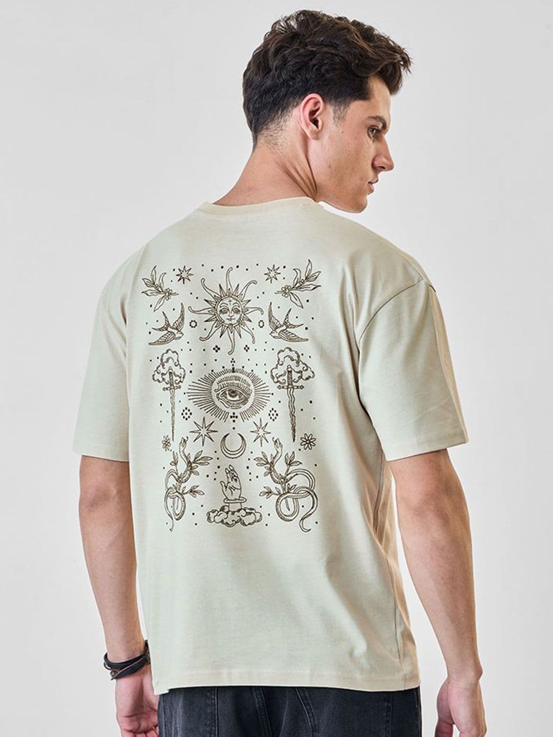 Snitch Men Printed Drop-Shoulder Sleeves T-shirt - view 1