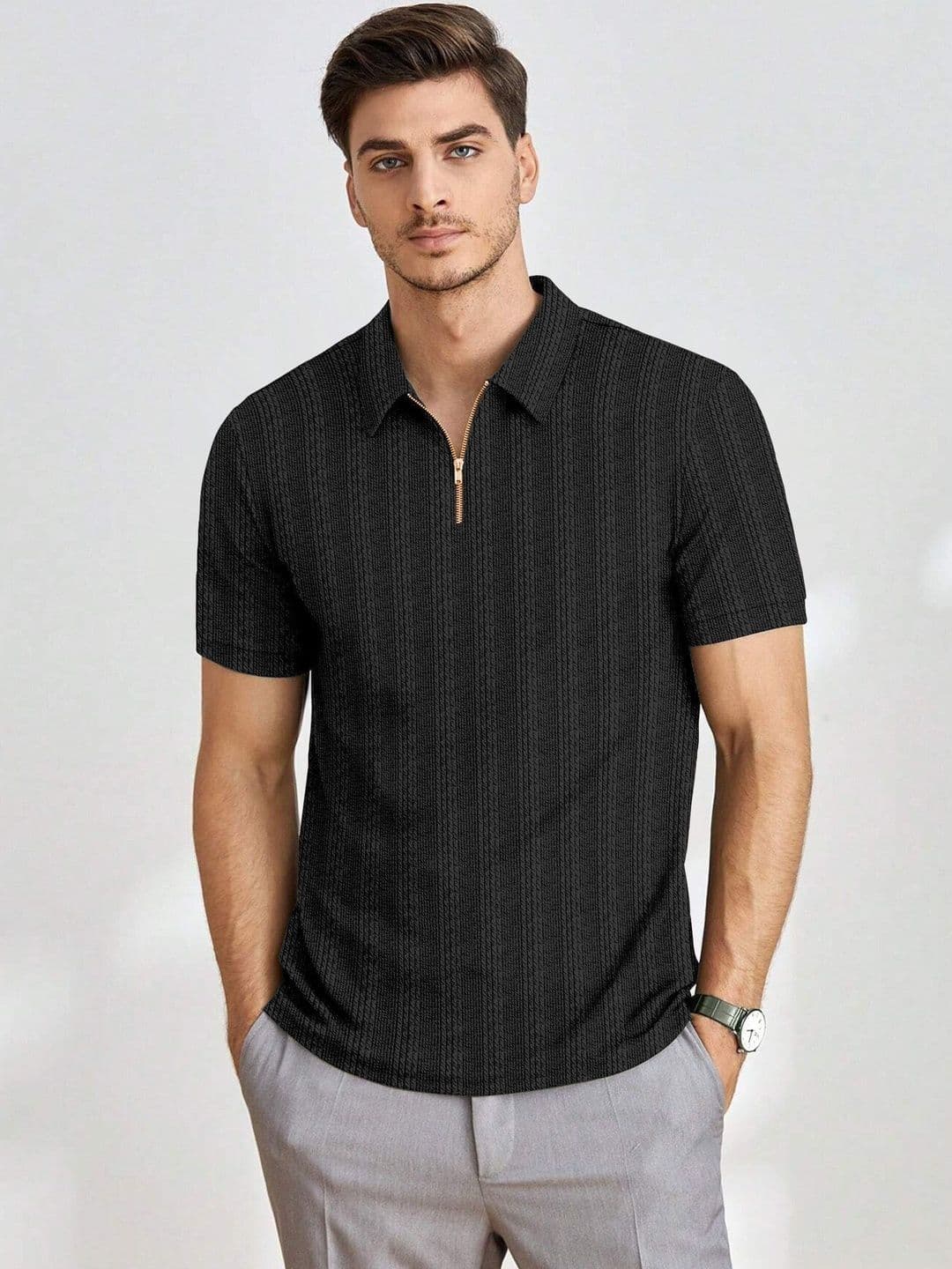 PTVIZE Men Polo Collar T-shirt - view 1