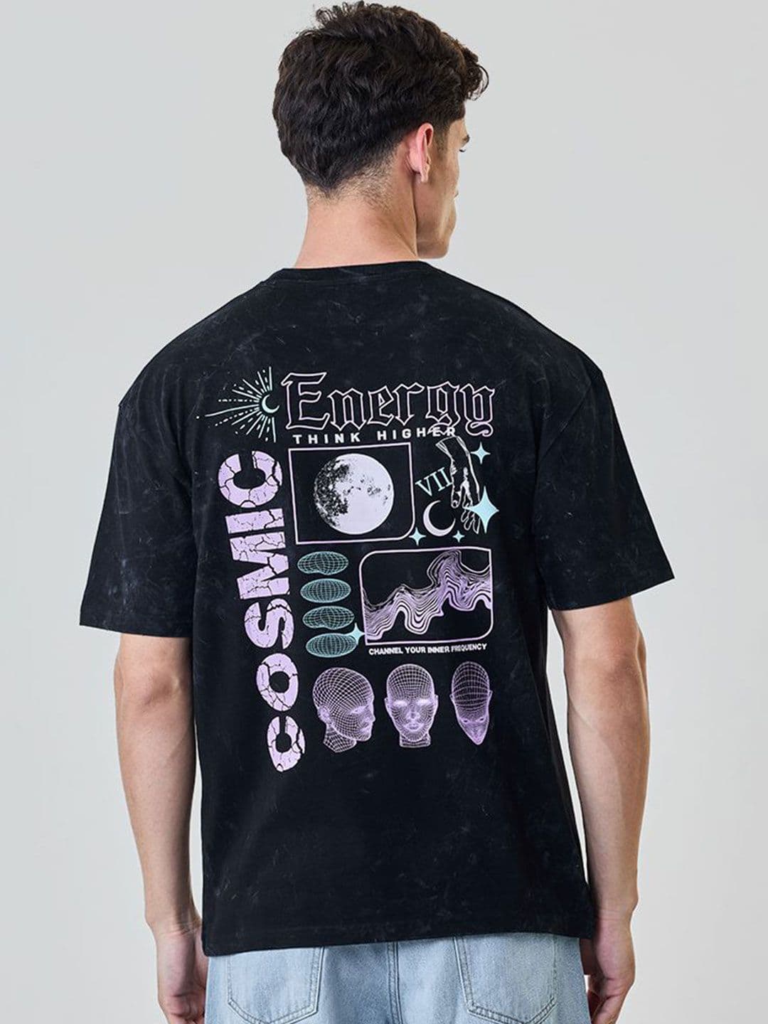 Snitch Men Printed Drop-Shoulder Sleeves T-shirt - view 1