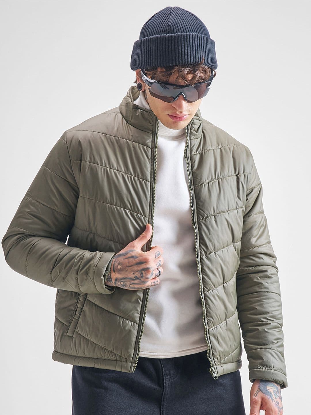 HIGHLANDER Men Solid High Neck Puffer Jacket - view 1
