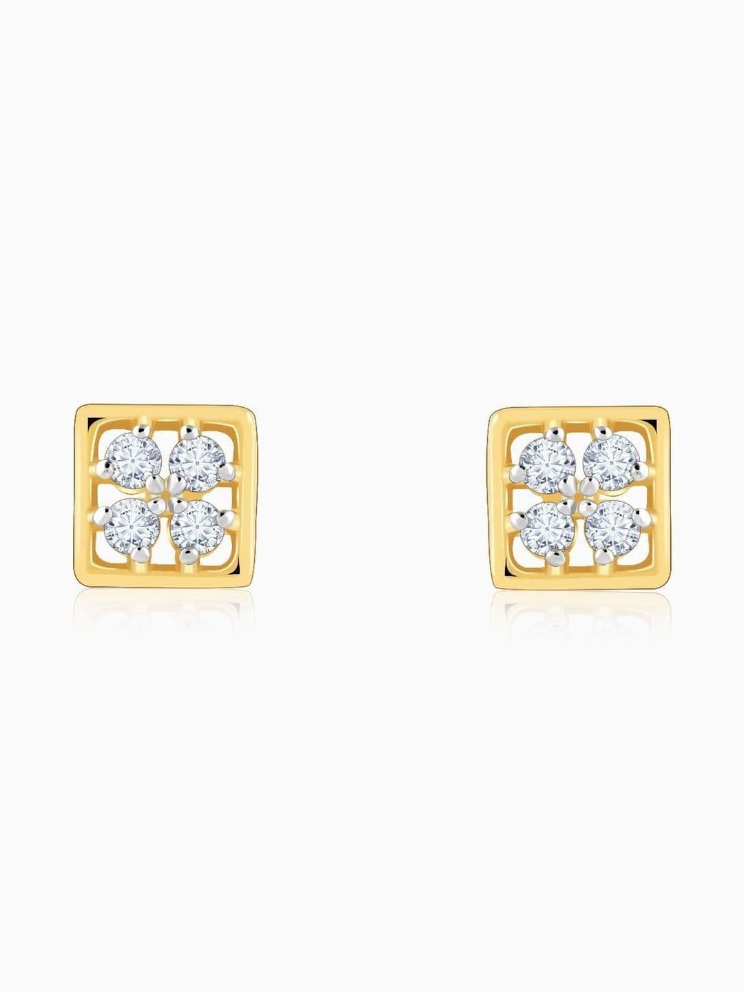 GIVA 9Kt Gold Stud Earrings With Lab Grown Diamond-0.86 gms - view 1