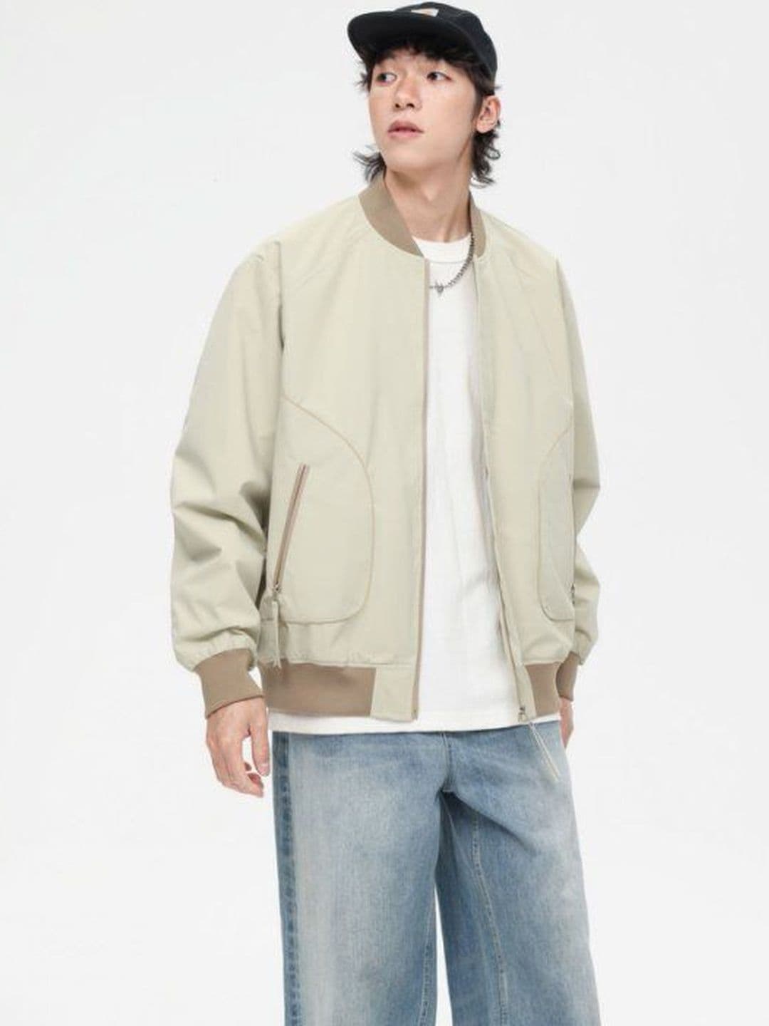 Mast & Harbour Men Stand Collar Solid Bomber Jacket - view 1