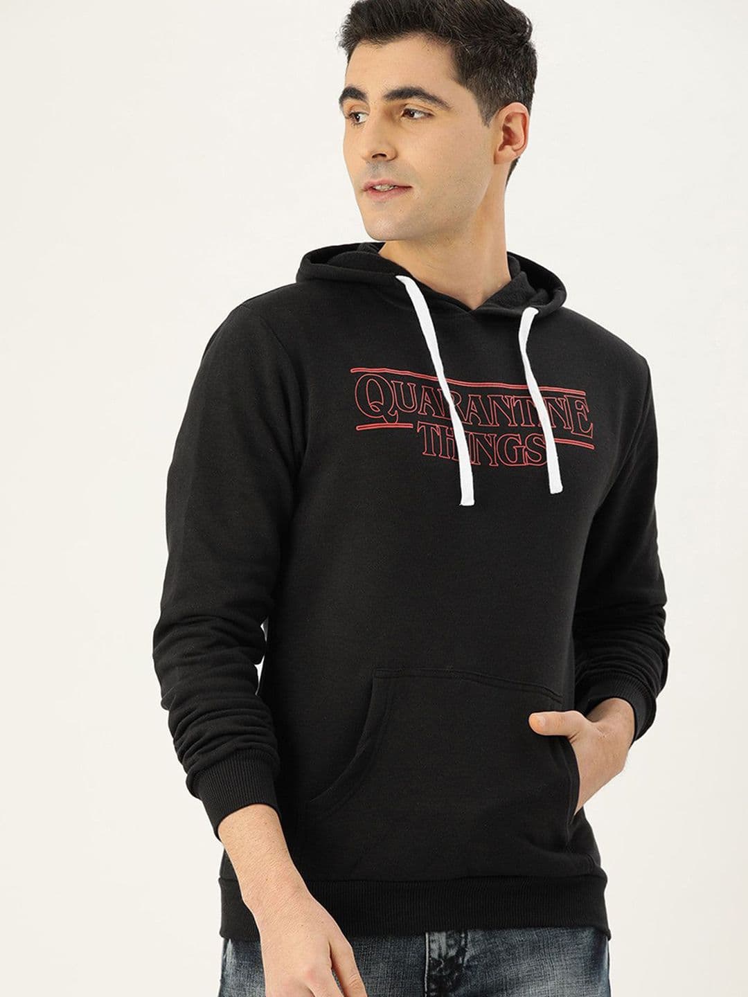 CAHOOT Typography Printed Hooded Cotton Pullover Sweatshirt - view 1