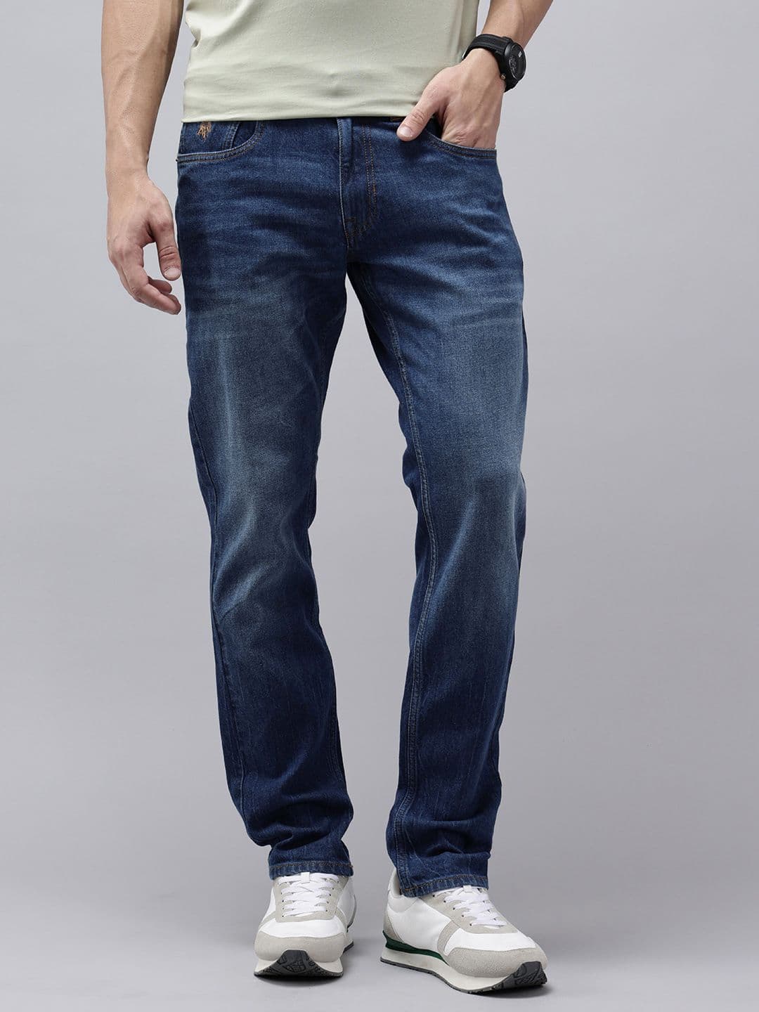 U.S. Polo Assn. Denim Co. Men Brandon Slim Tapered Fit Embroidered Stretchable Jeans - view 1