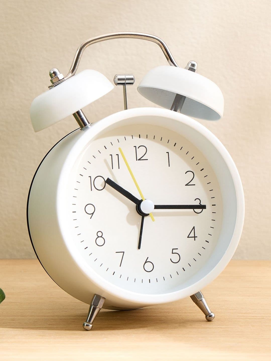Home Centre White Round Battery Analogue Contemporary Table Clock- 8.5 x 5 x 12 cm - view 1