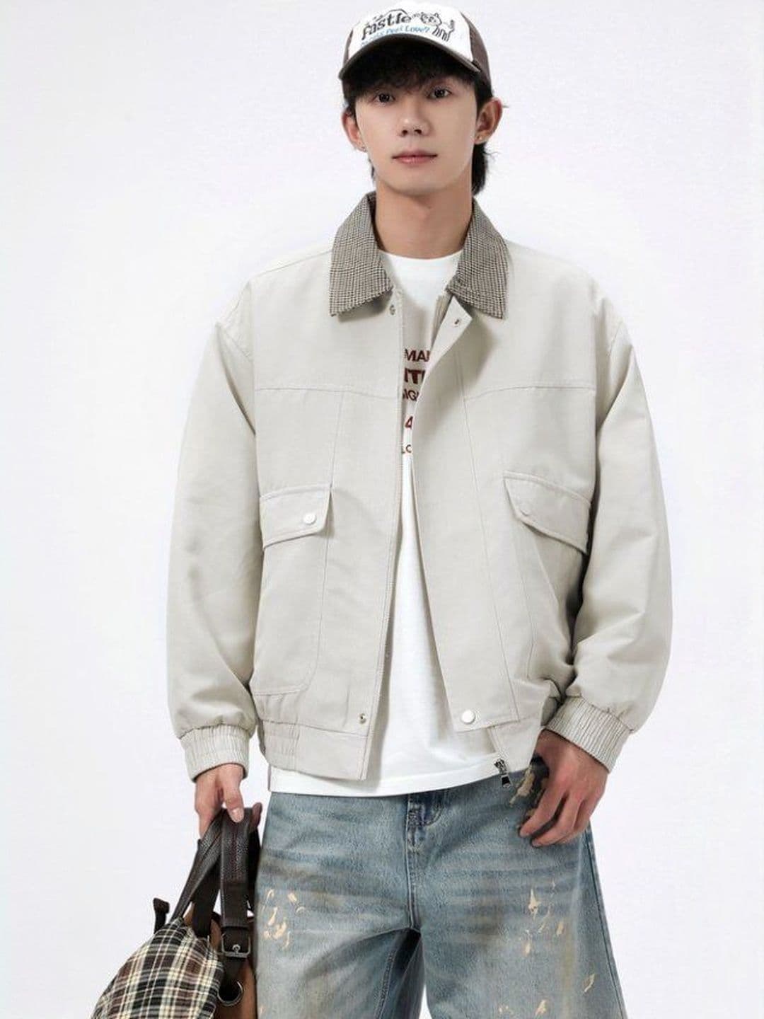 Mast & Harbour Men Spread Collar Solid Bomber Jacket - view 1