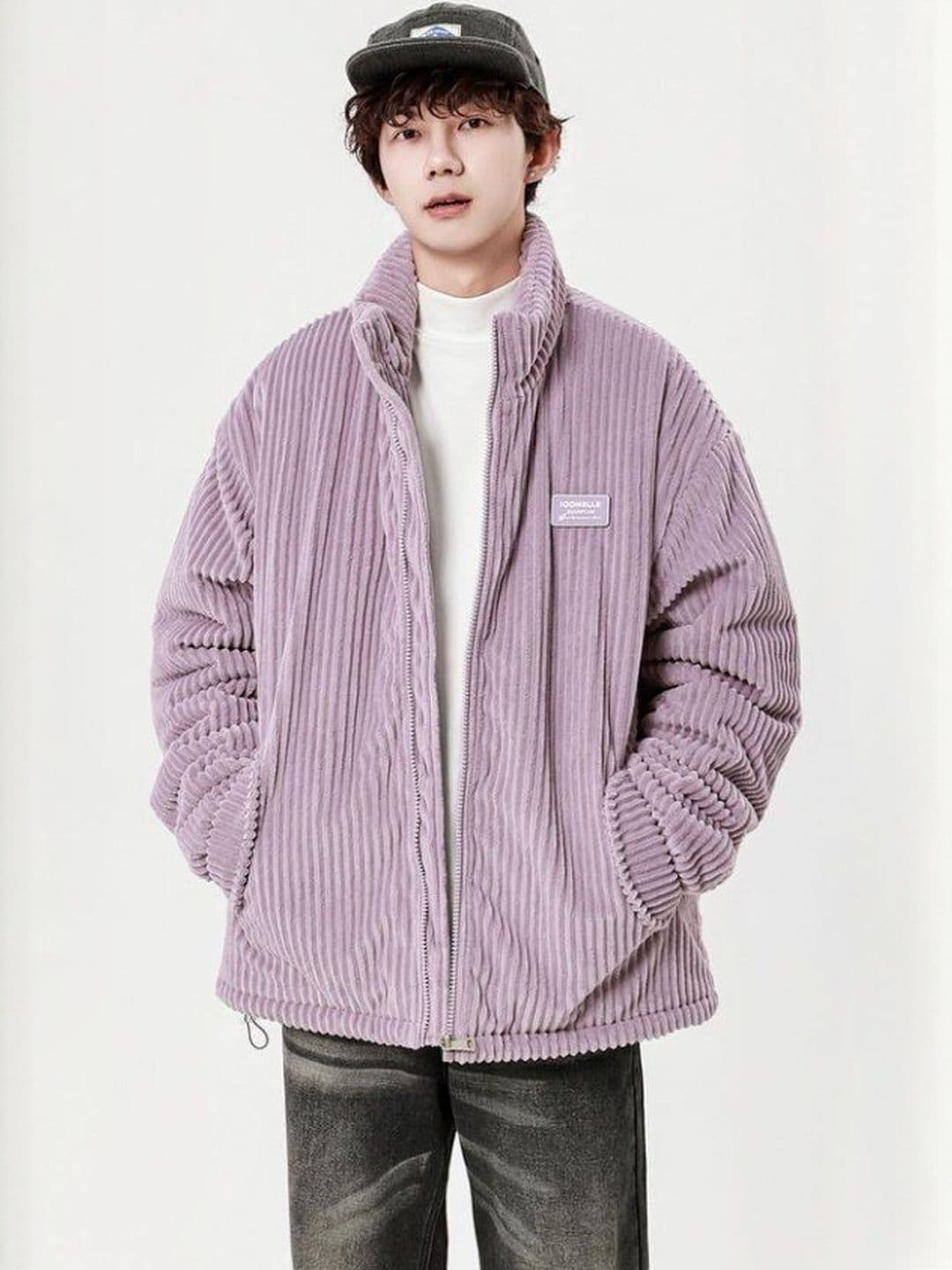 HERE&NOW Men Mock Collar Self Design Puffer Jacket - view 1