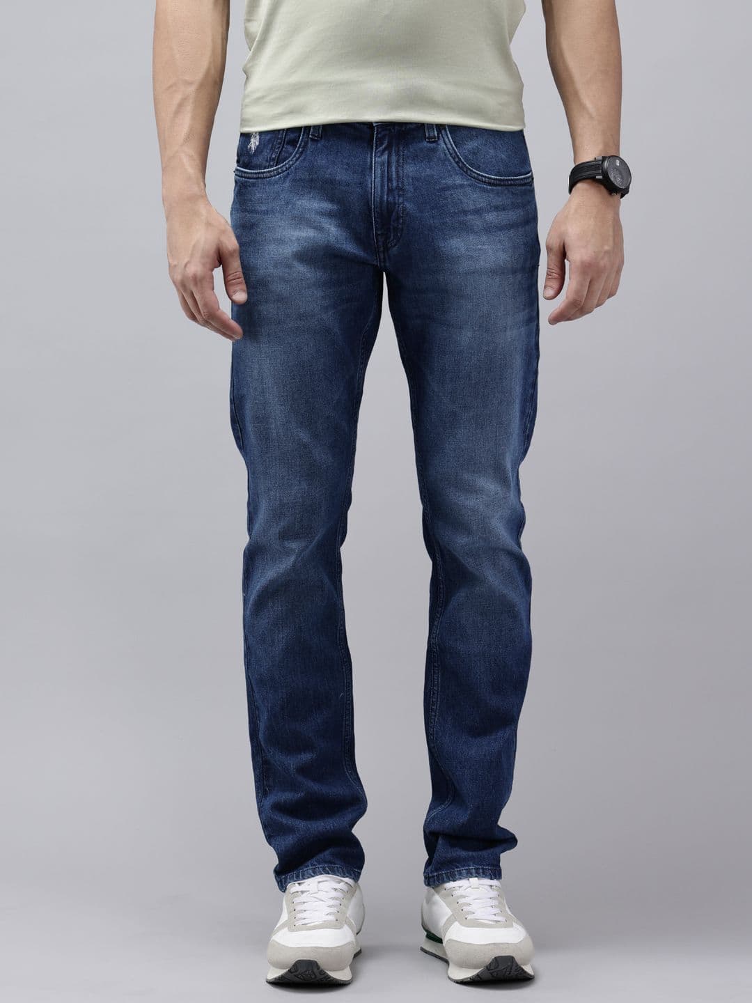 U.S. Polo Assn. Denim Co. Men Brandon Slim Tapered Fit Embroidered Stretchable Jeans - view 1