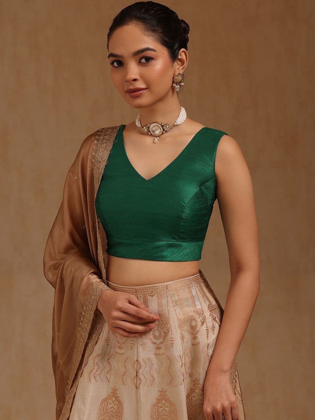 Soch V-Neck Padded Saree Blouse - view 1