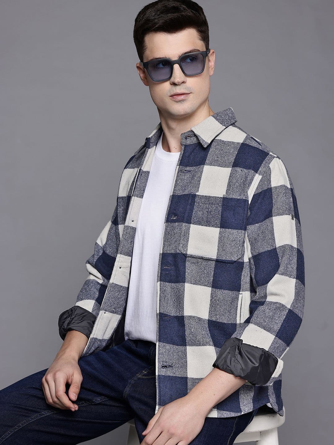 Allen Solly Checked Shirt Style Tailored Jacket - view 1