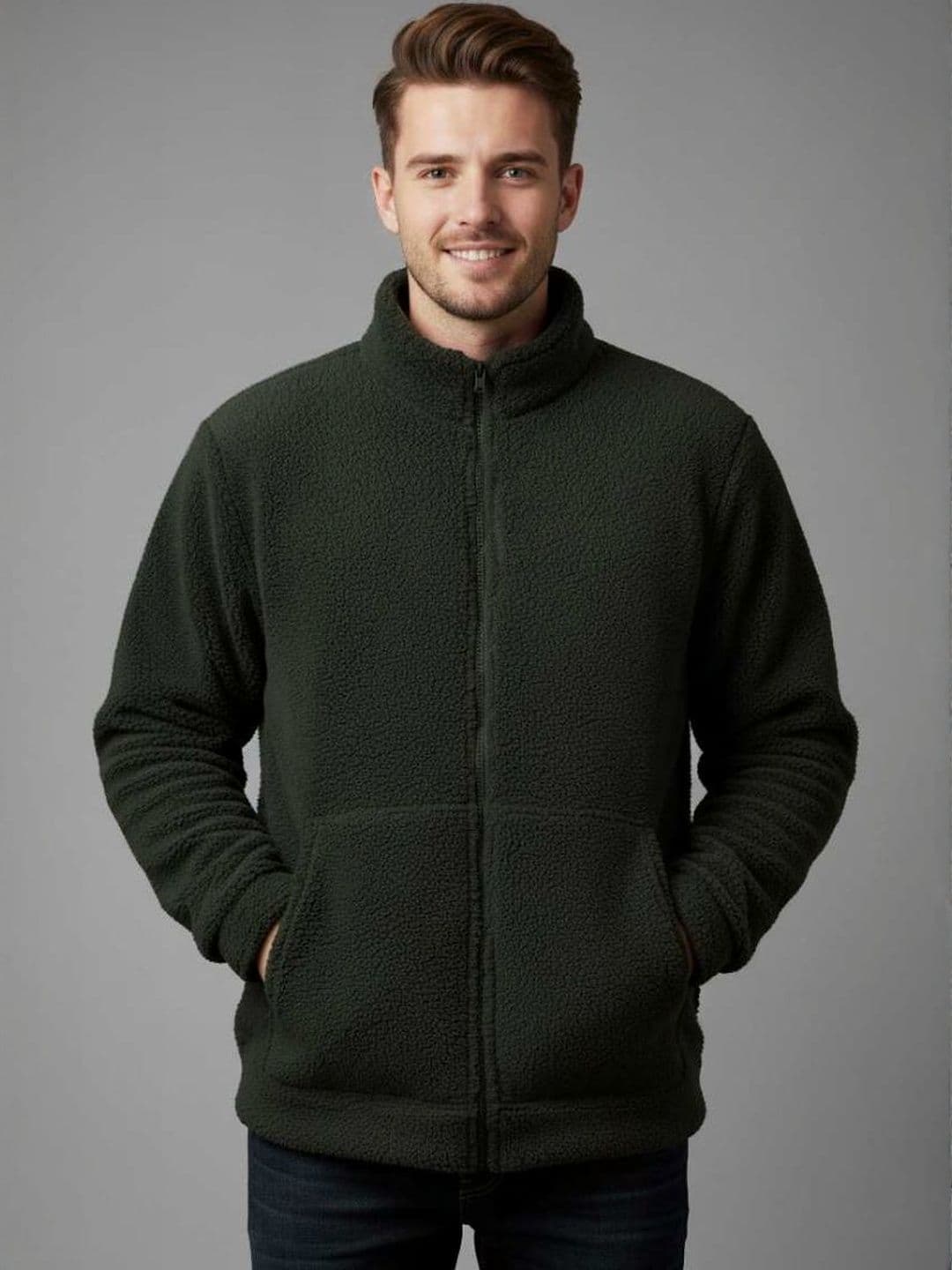 fashlook Men Regular Fit Solid Sherpa Jacket - view 1