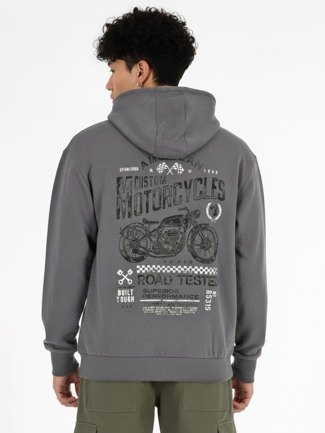 glitchez Graphic Printed Drop-Shoulder Hooded Sweatshirt - view 1