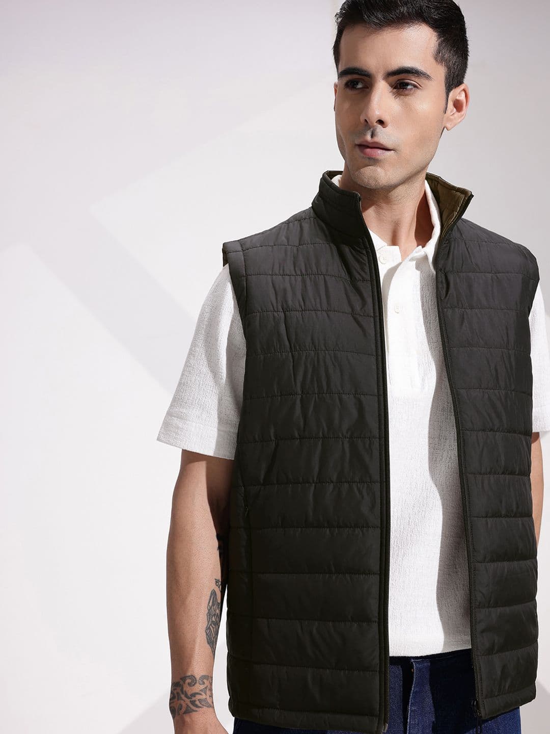 INVICTUS Mock Collar Reversible Padded Jacket - view 1