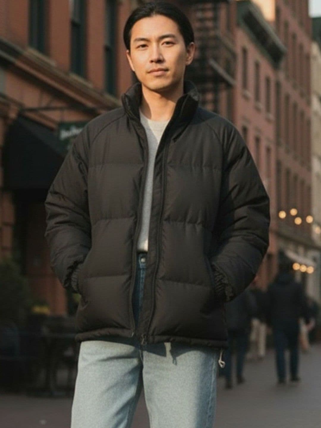 HERE&NOW Stand Collar Long Sleeves Cotton Padded Jacket - view 1