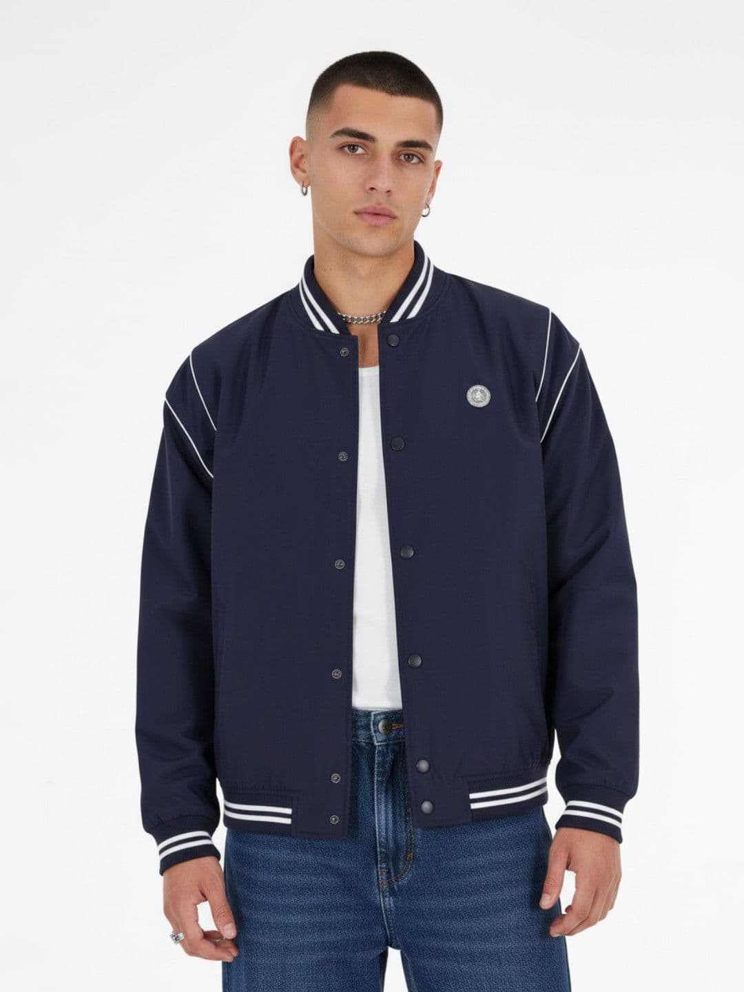 glitchez Striped Detail Bomber Jacket - view 1