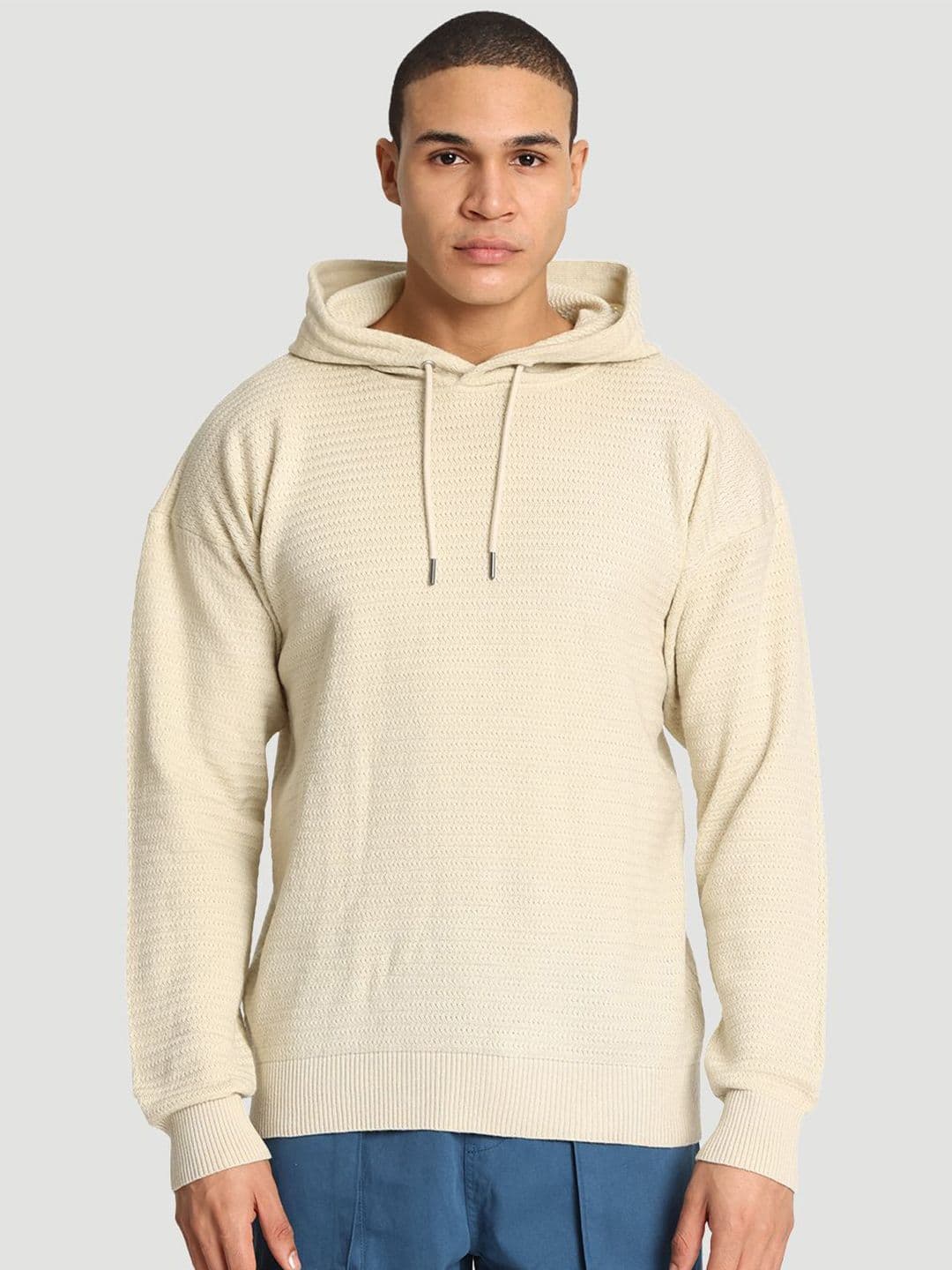 Bene Kleed Men Beige Relaxed Fit Hooded Sweatshirt - view 1