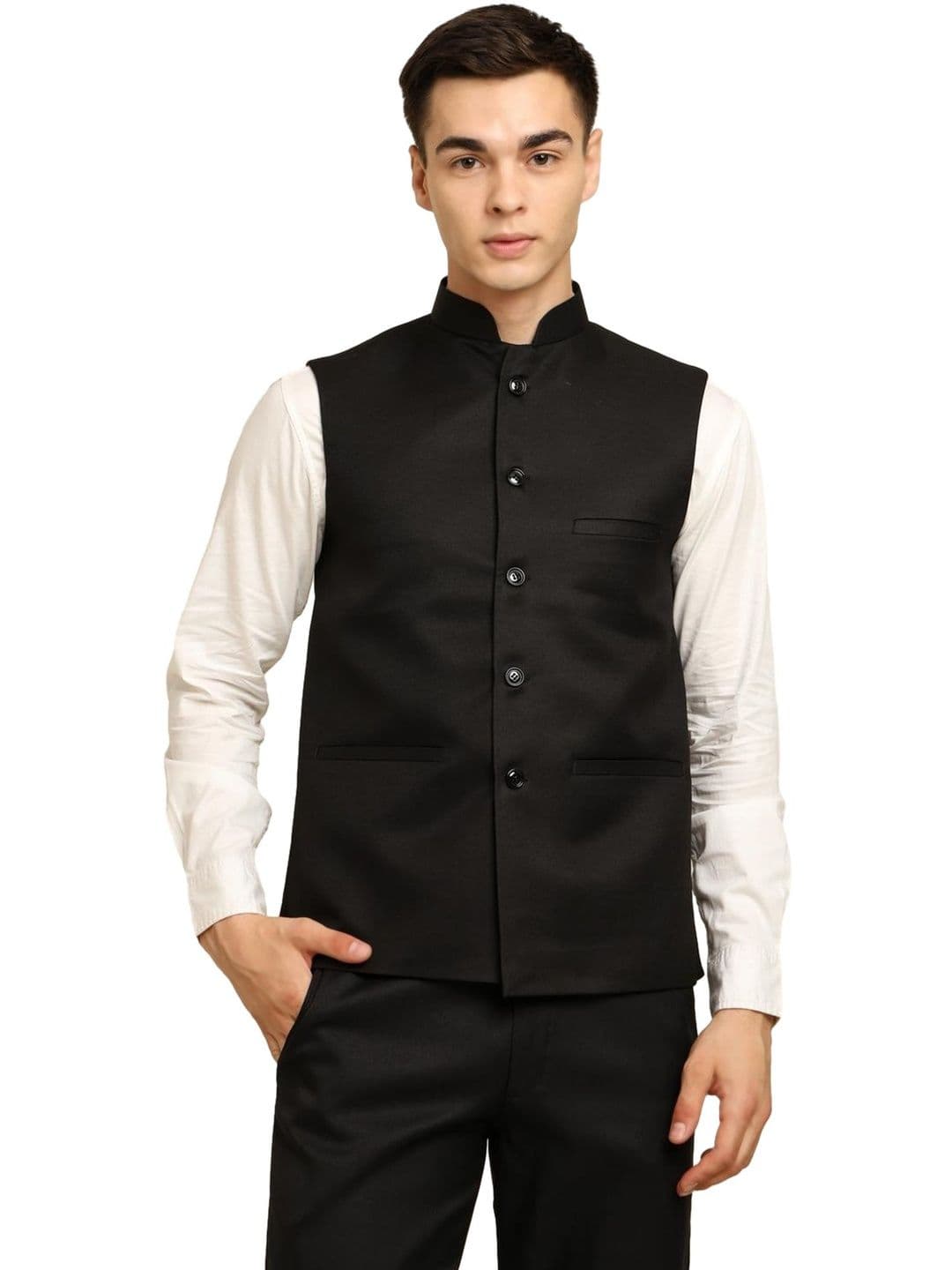 URBAN KANYA Men Mandarin Collar Cotton Nehru Jacket - view 1