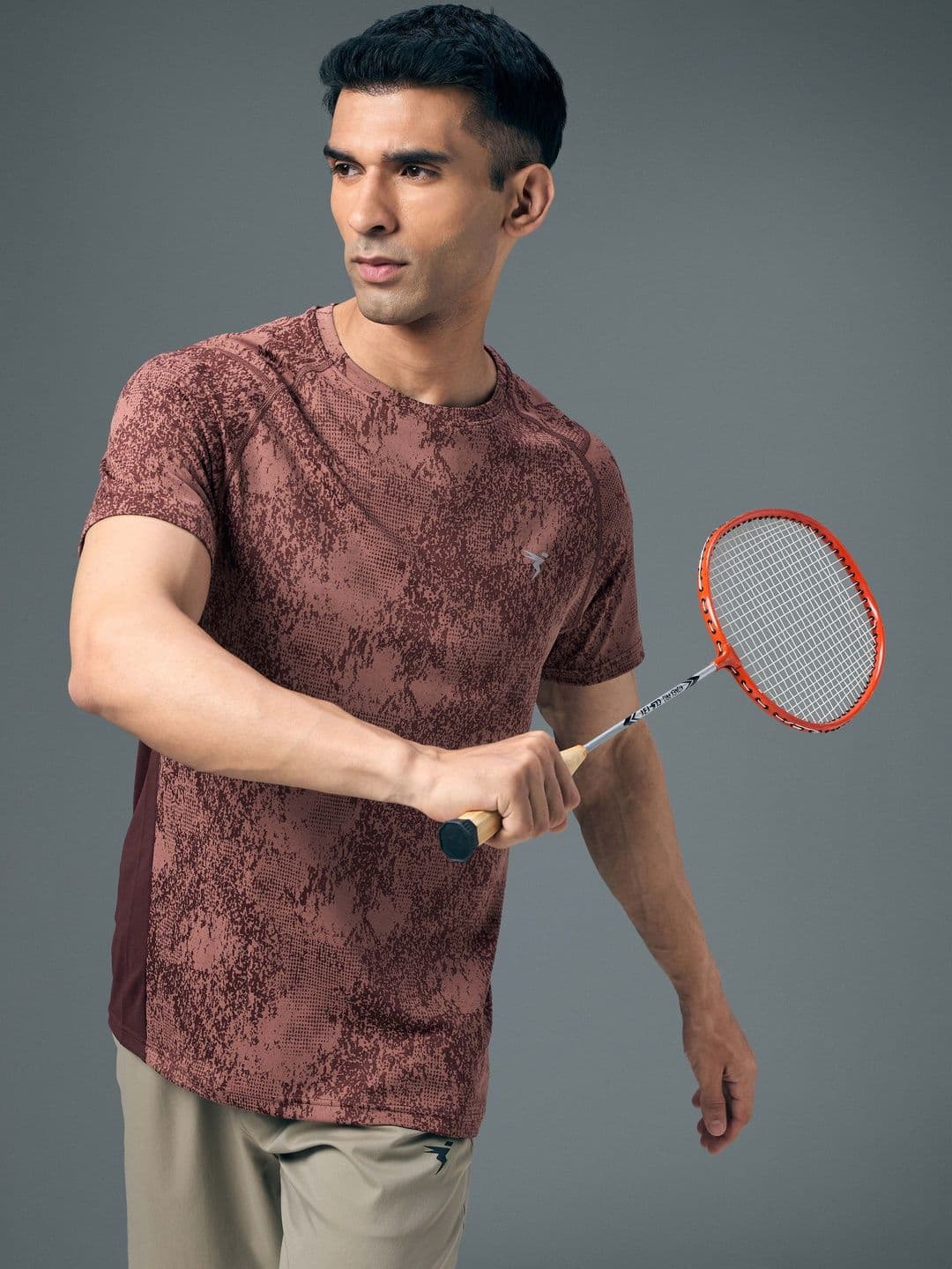 Technosport Abstract Printed Round Neck Anti Static Slim Fit T-Shirt - view 1