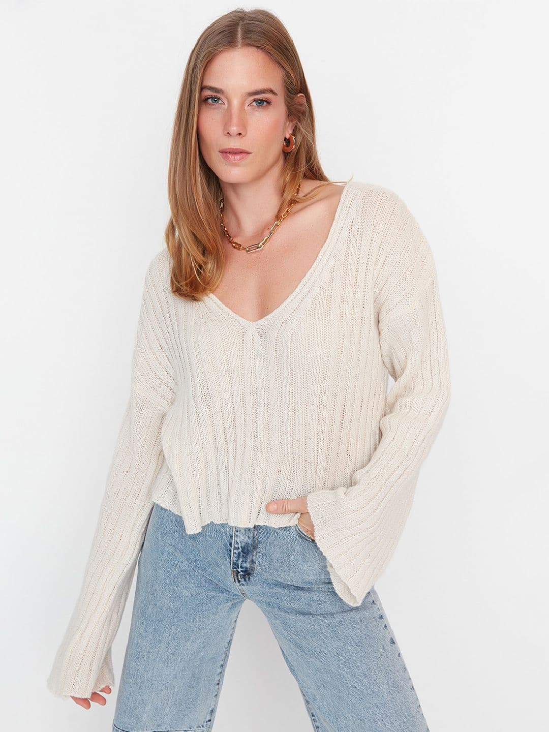 Trendyol Self Design Woollen Pullover Sweater - view 1