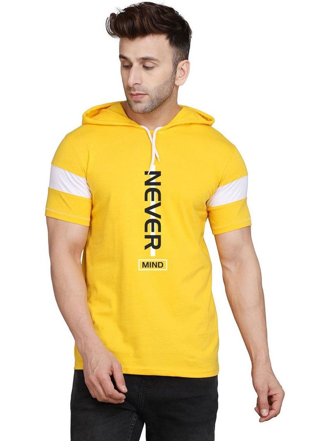TEEFOX Typography Printed Hooded T-shirt - view 1