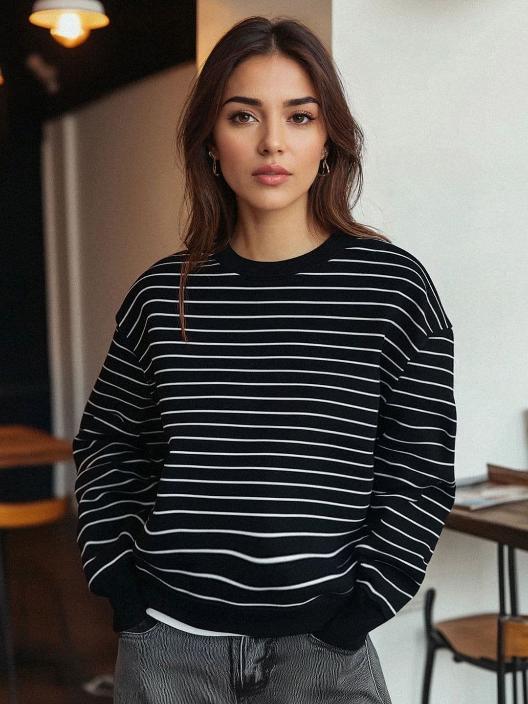Trendyol Women Striped Sweatshirt - view 1