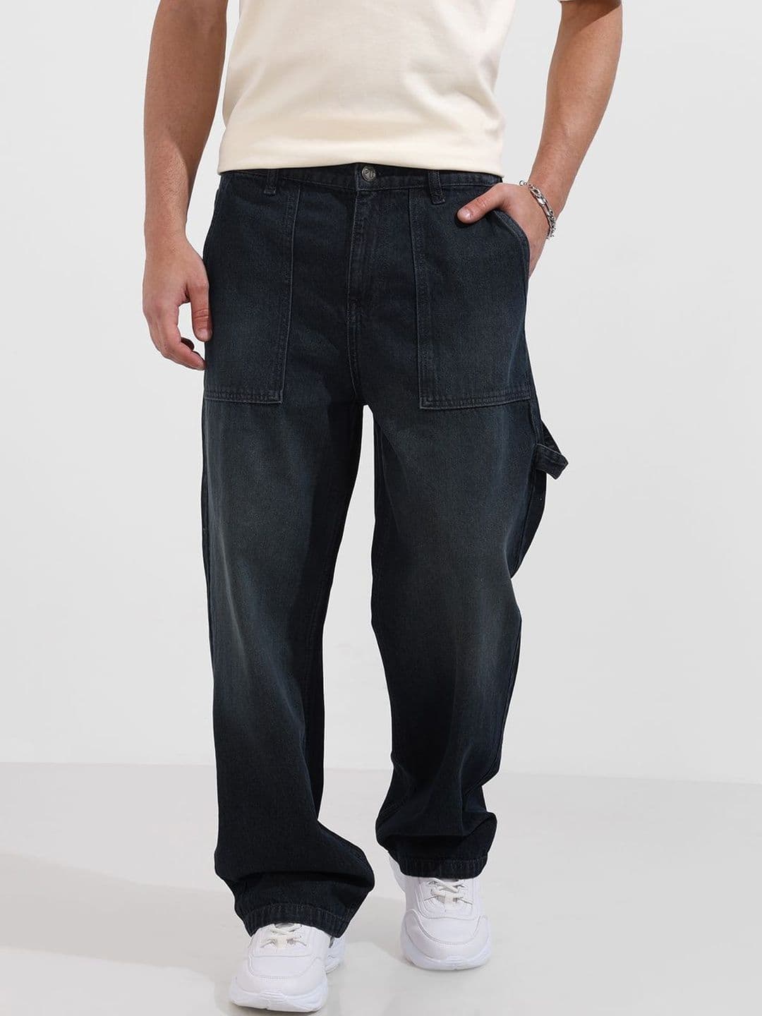 The Indian Garage Co Men Relaxed Fit Mid-Rise Light Fade Cotton Jeans - view 1
