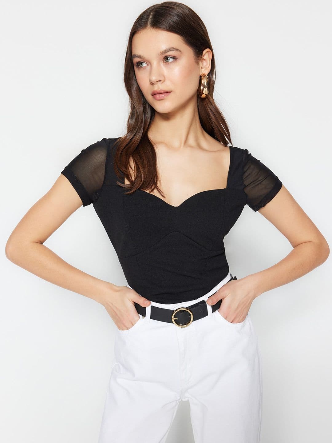 Trendyol Women Sweetheart Neck Bodysuit - view 1