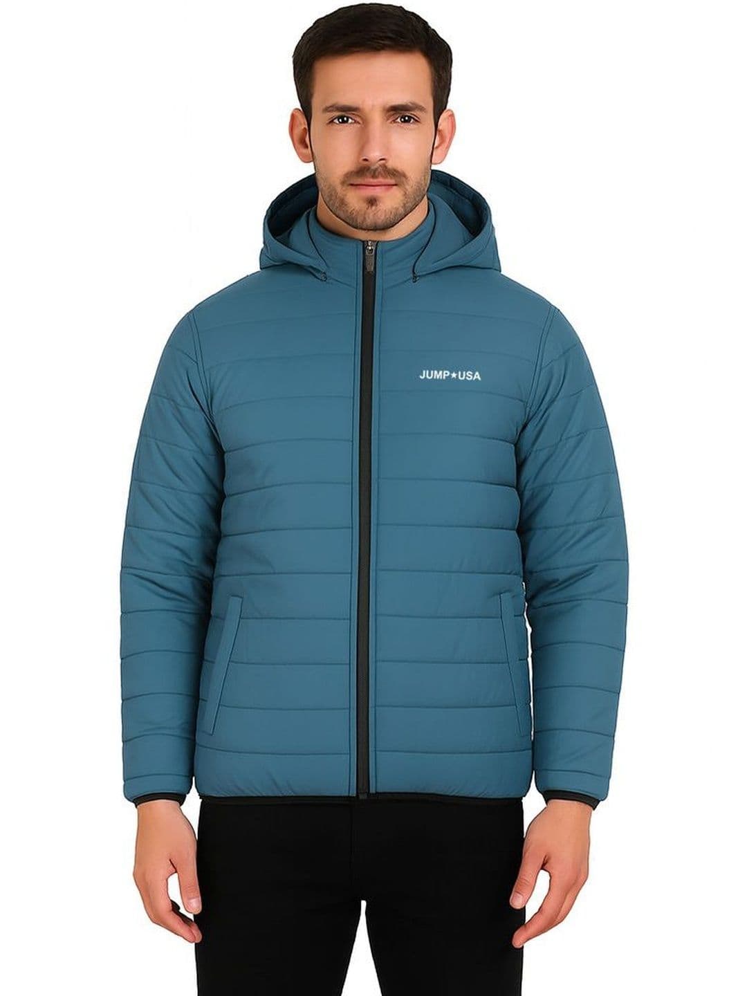 JUMP USA Hooded Collar Lightweight Quilted Jacket - view 1