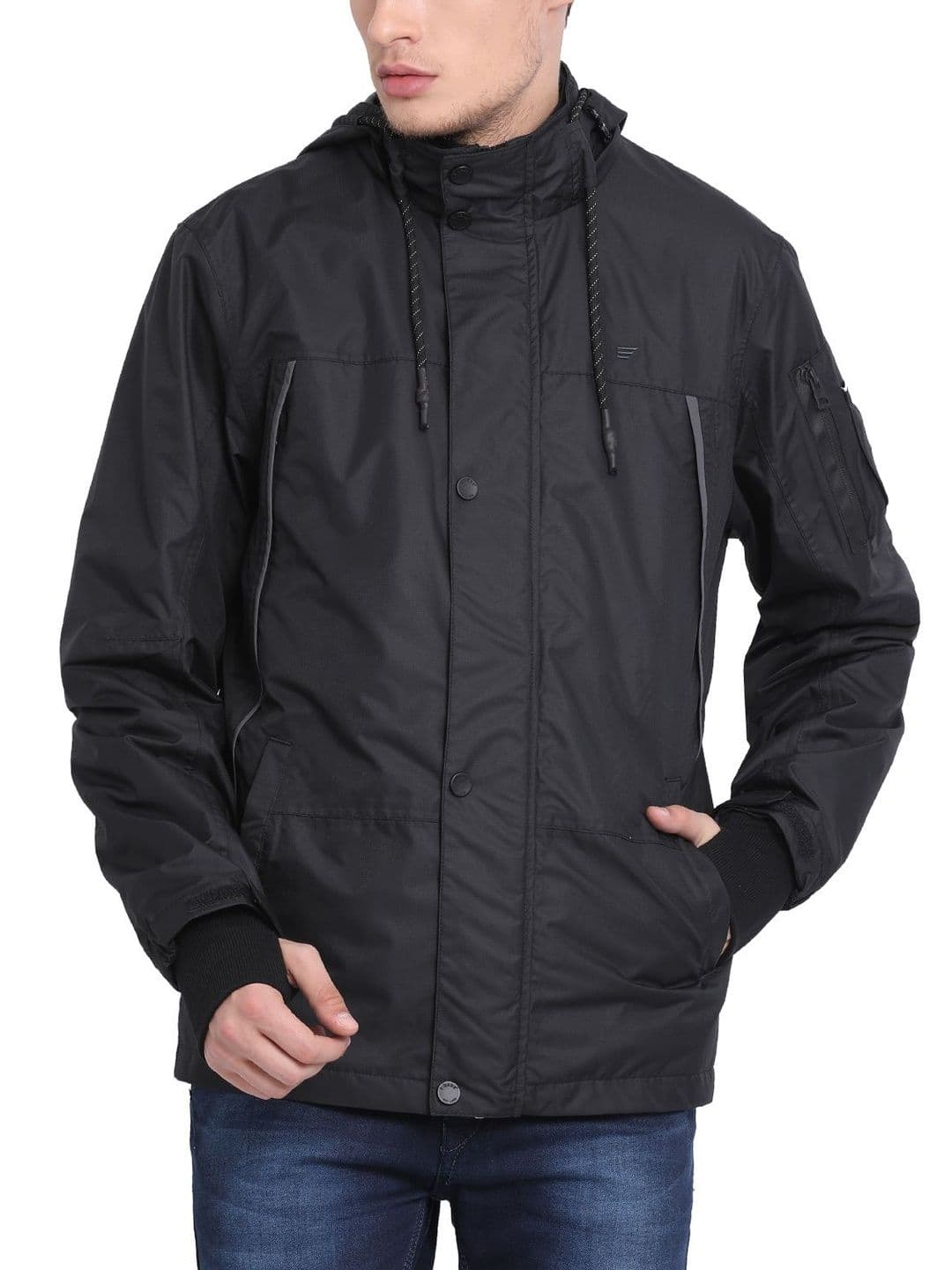 t-base Stand Collar Lightweight Puffer Jacket With Shoulder Tabs - view 1