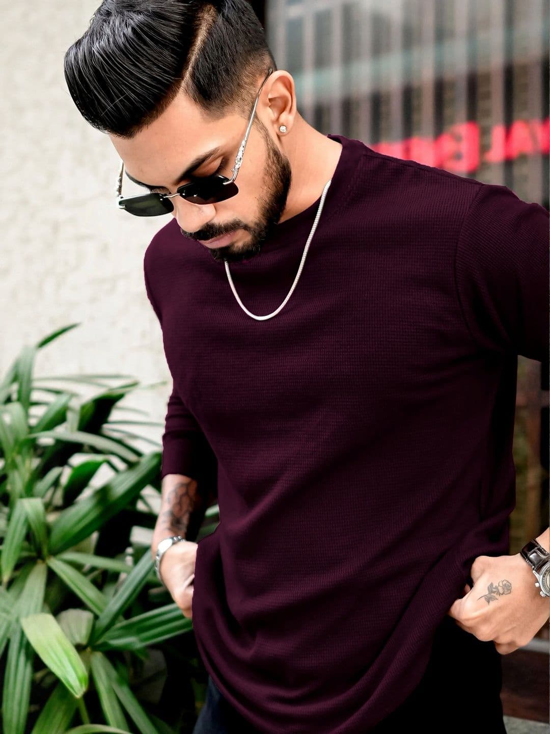 Moda Rapido Self Design Round Neck Cotton Regular Fit T-shirt - view 1