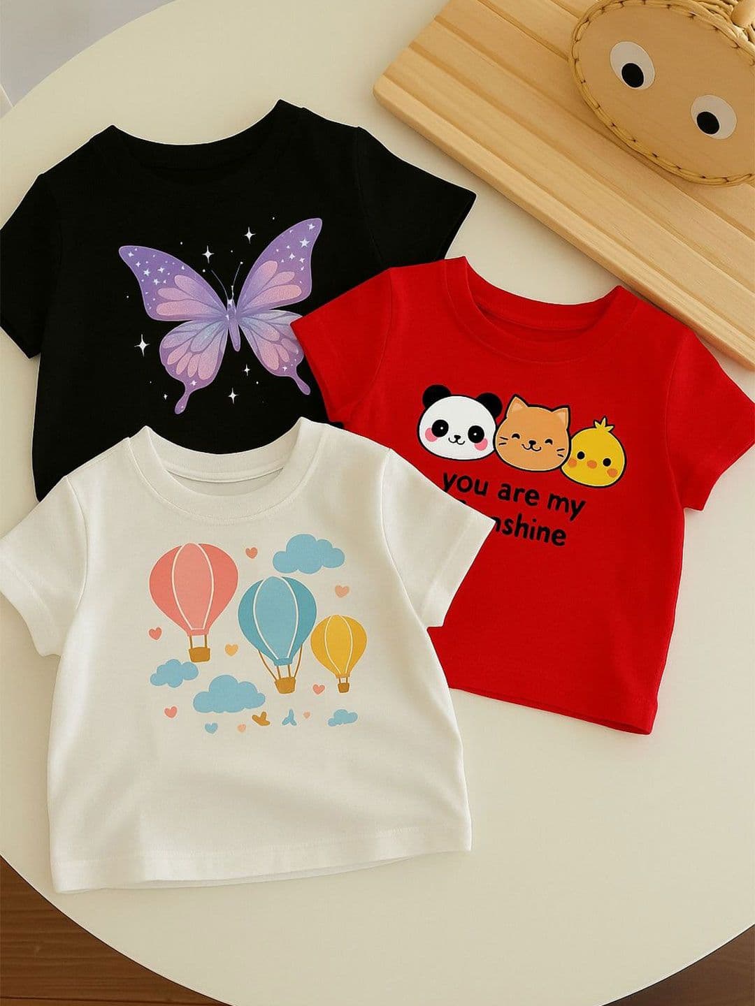 DAMN GUD DG Girls Pack of 3 Printed Cotton T-shirt - view 1